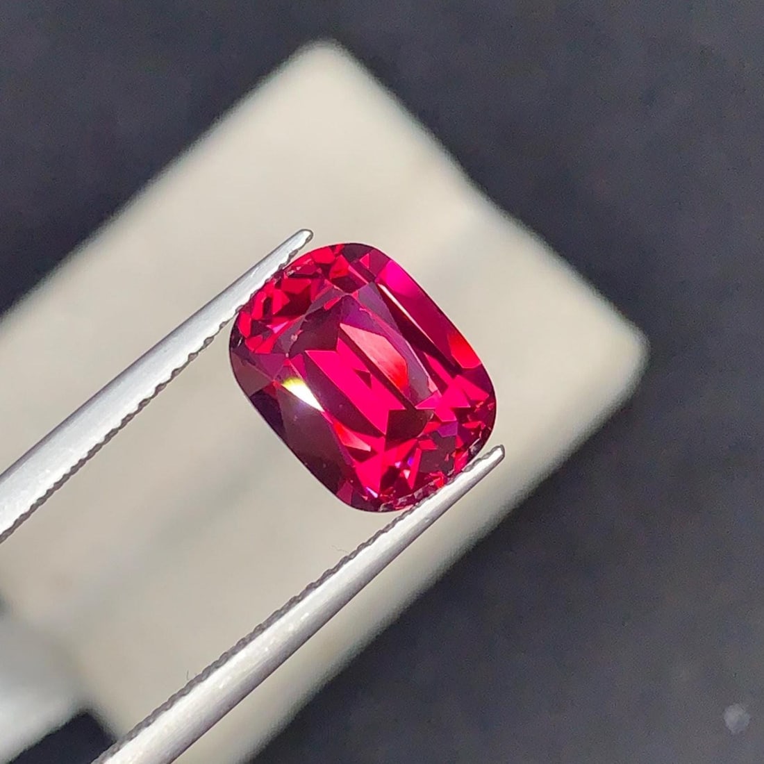 Natural Raspberry Pink Sparkly Garnet Cushion Cut Loose Gemstone From Tanzania, 5.70 Carat - 5