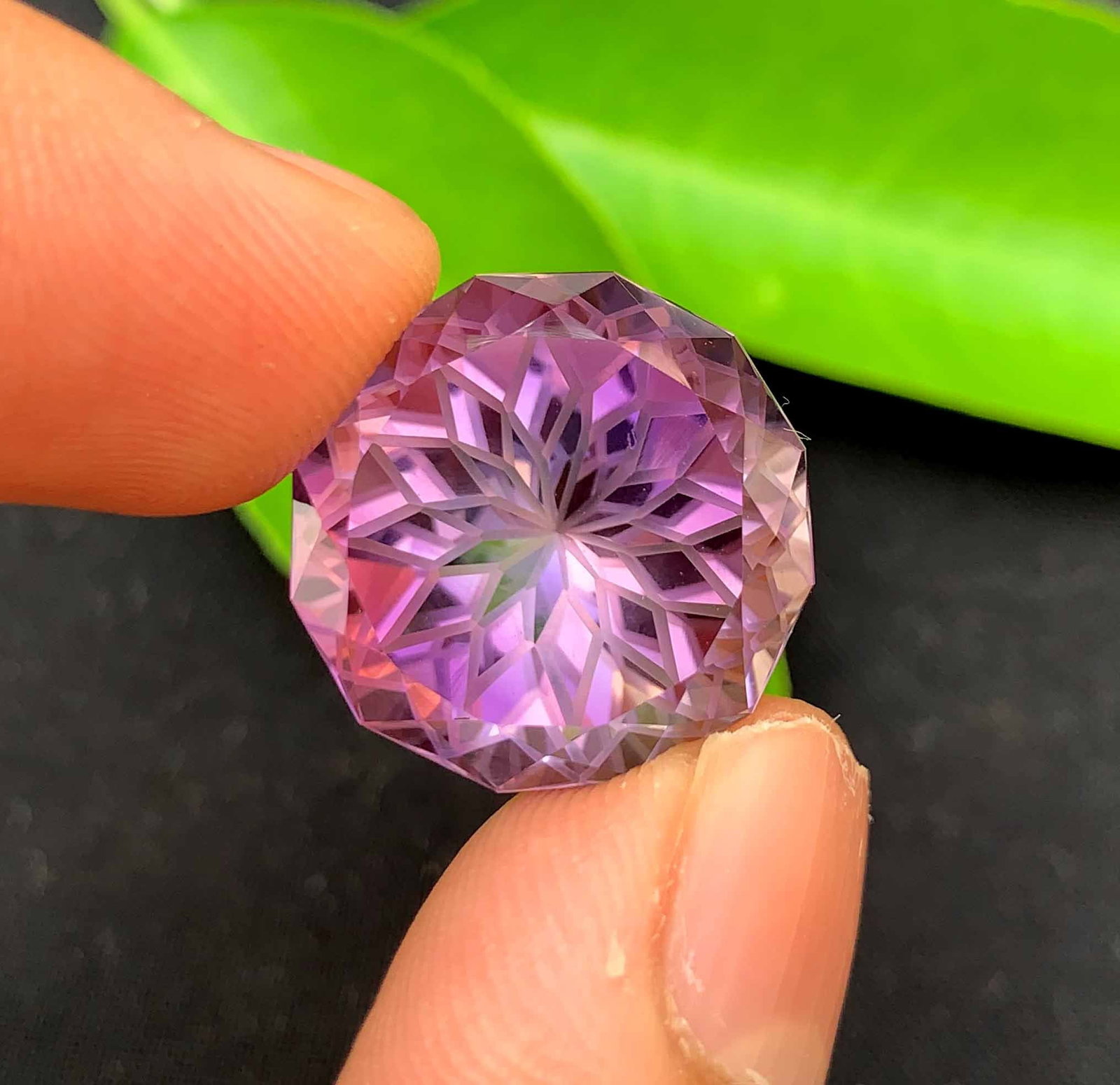 Natural Amethyst Gemstone: Precision Flower Cut, February Birthstone (22.60 Carats) (1 of 4)