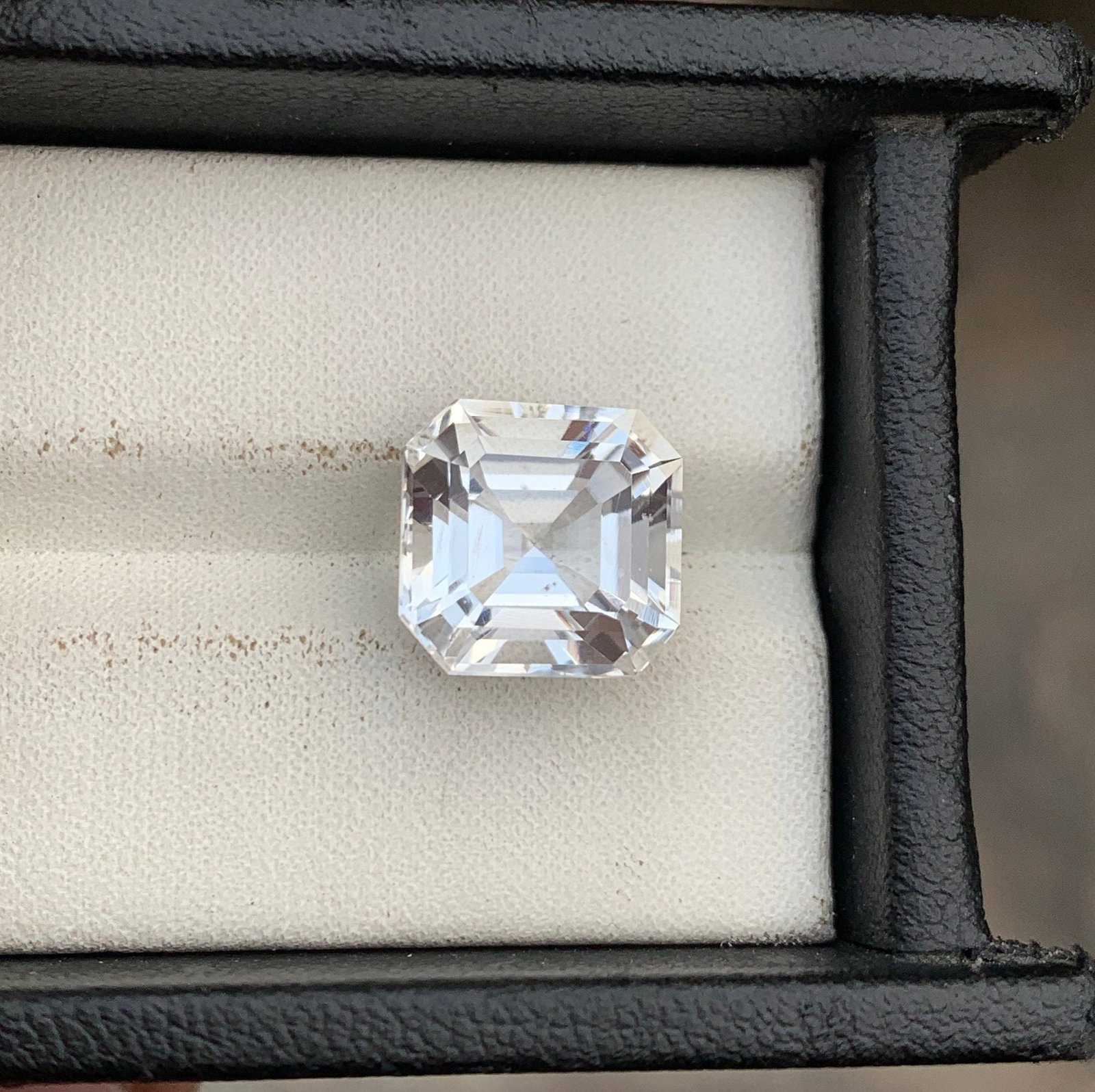 Natural Pollucite Gemstone: 5.60 Carat, Square Cut, Ice White - 5