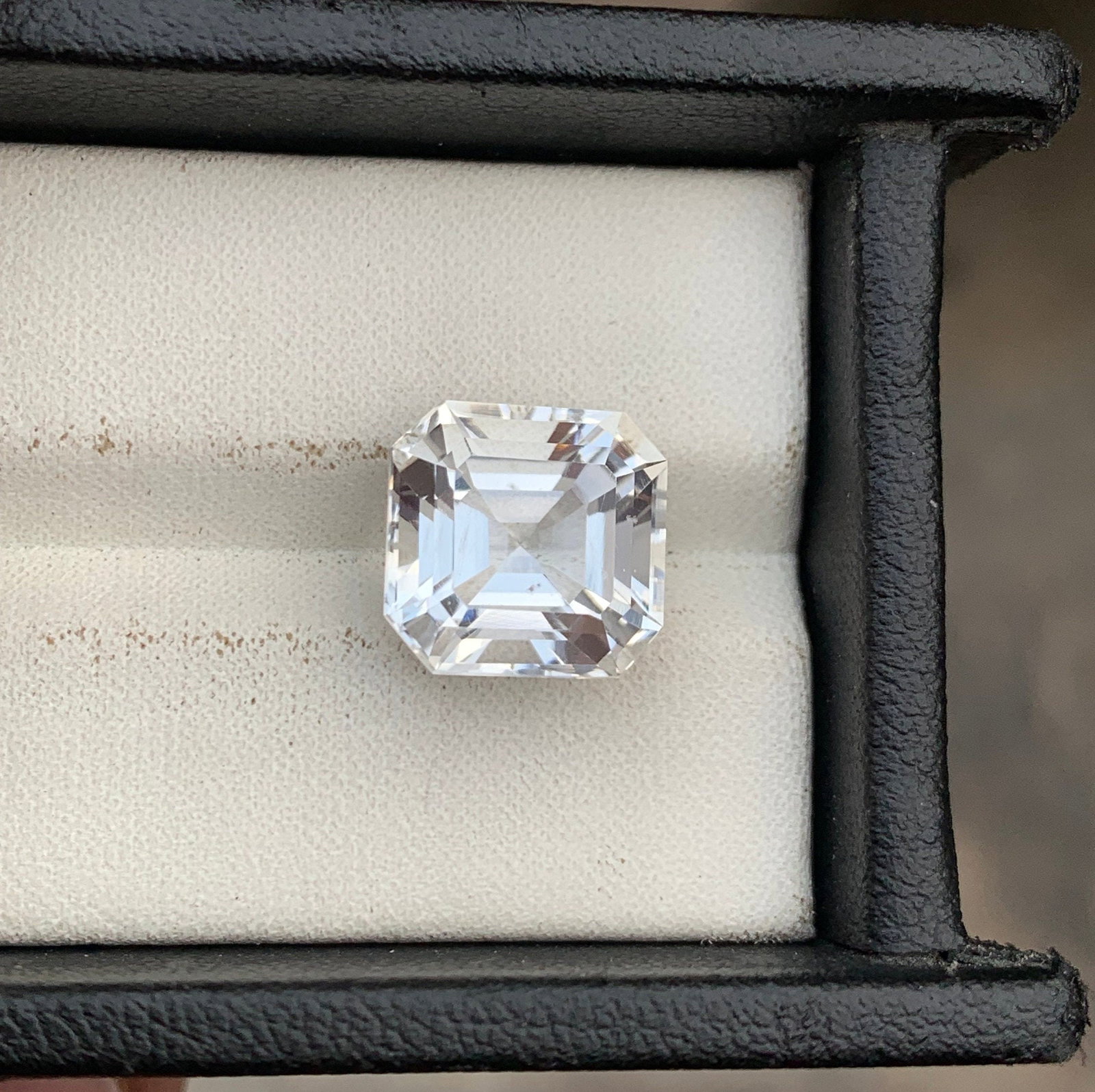 Natural Pollucite Gemstone: 5.60 Carat, Square Cut, Ice White - 6