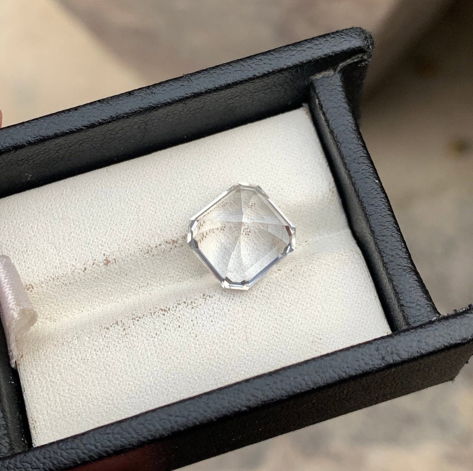 Natural Pollucite Gemstone: 5.60 Carat, Square Cut, Ice White - 7