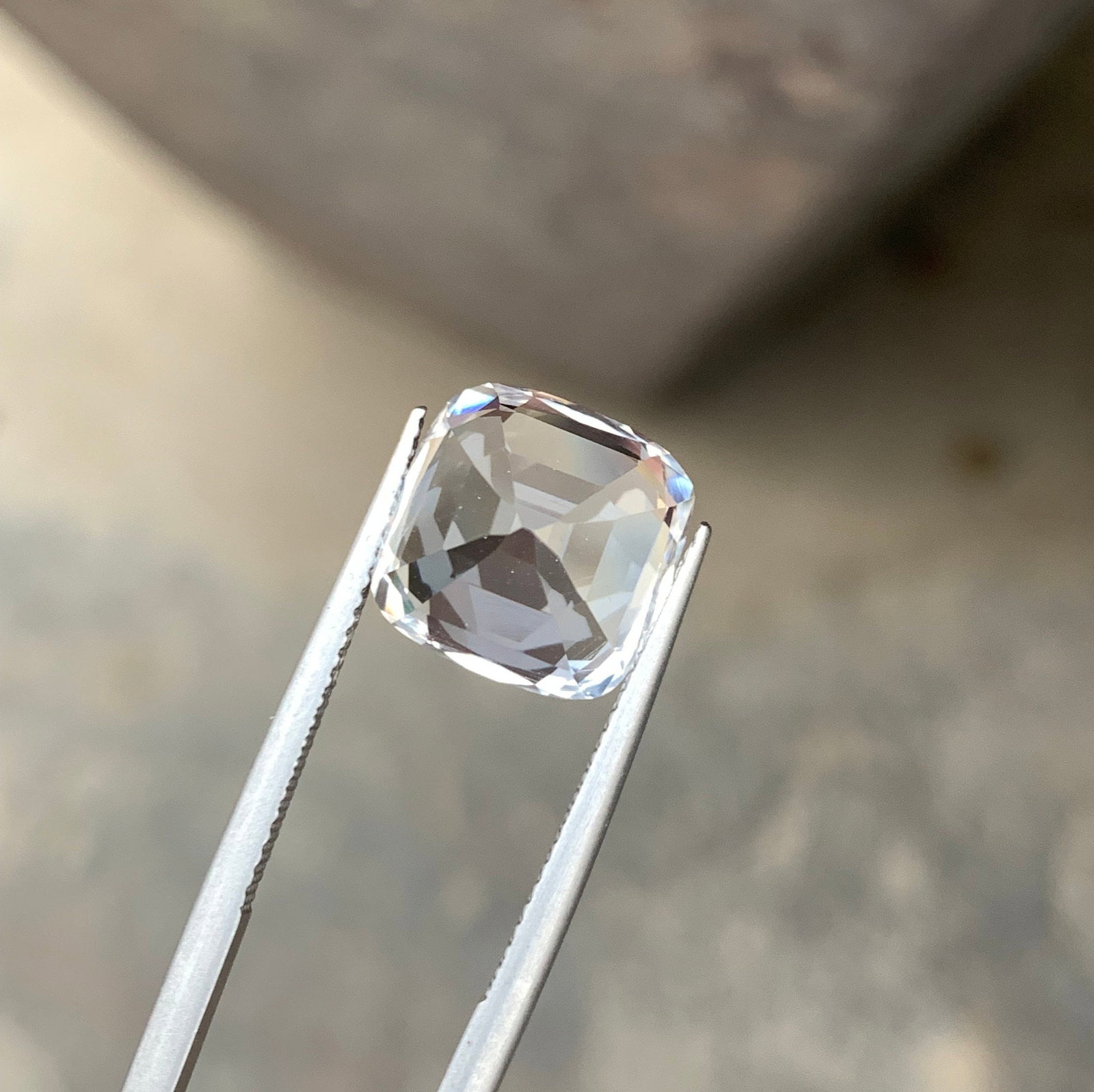 Natural 8.40 Carat Cushion Cut Pollucite Gemstone - Afghanistan - 8