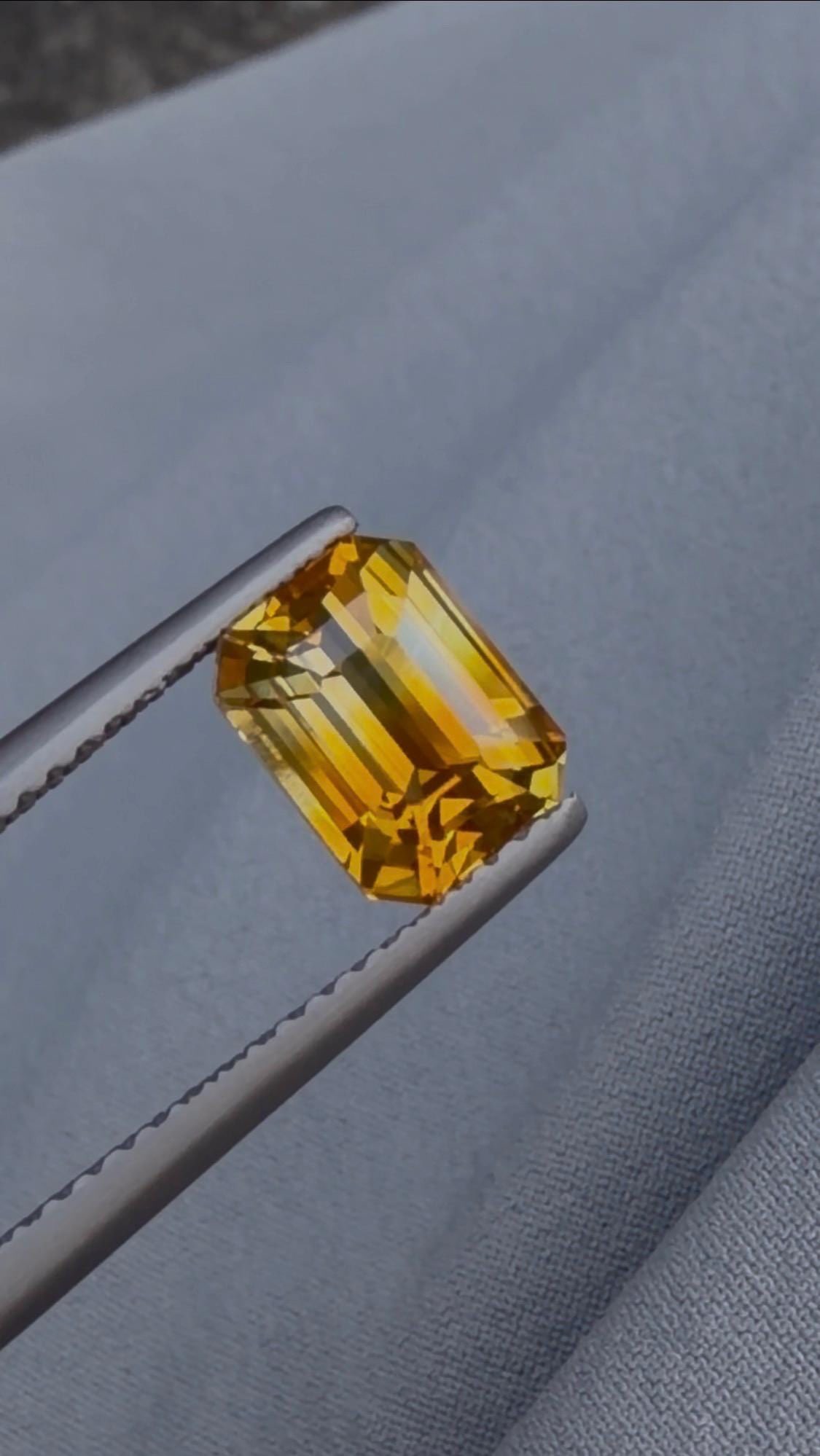 1.99 Carat Color Normal Heat Bi Color Sapphire – Yellow Emerald Cut Gemstone: Title:1.99 Carat Color Normal Heat Bi Color Sapphire – Yellow Emerald Cut Gemstone Description:Materials: Gemstone: Sapphire Carat weight: 1.99 Sapphire Details: • Weight : 1.995 Carat 