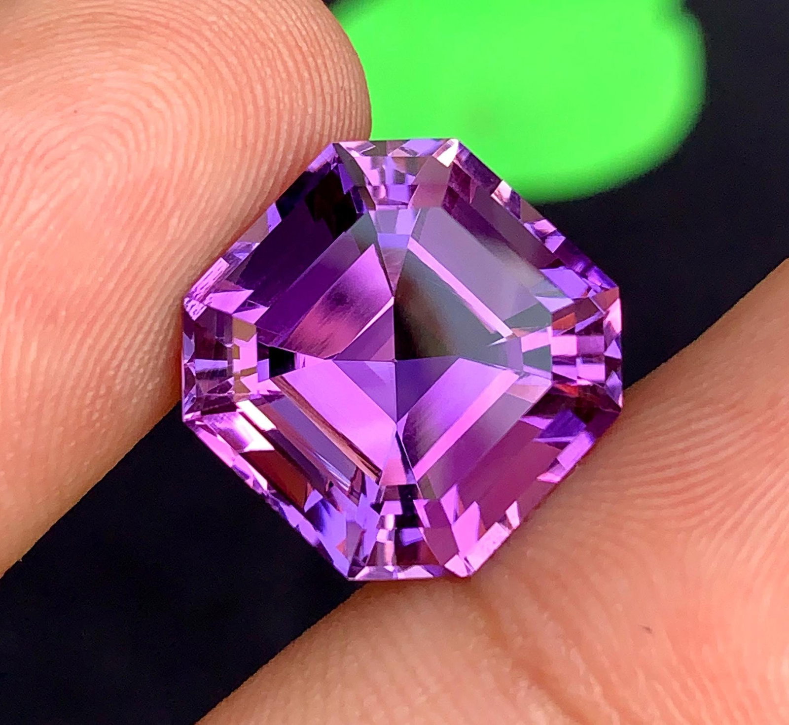 Natural Asscher Cut Amethyst Gemstone: February Birthstone, 16.45 Carats (1 of 6)