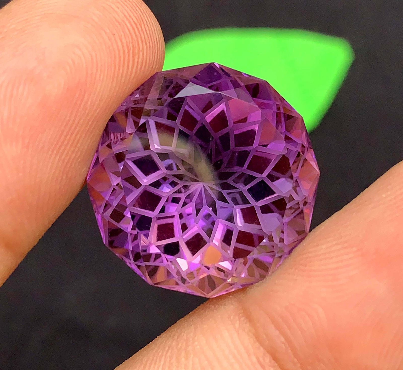 Flower Cut Amethyst Gemstone: 37.74 Carats, February Birthstone (1 of 3)