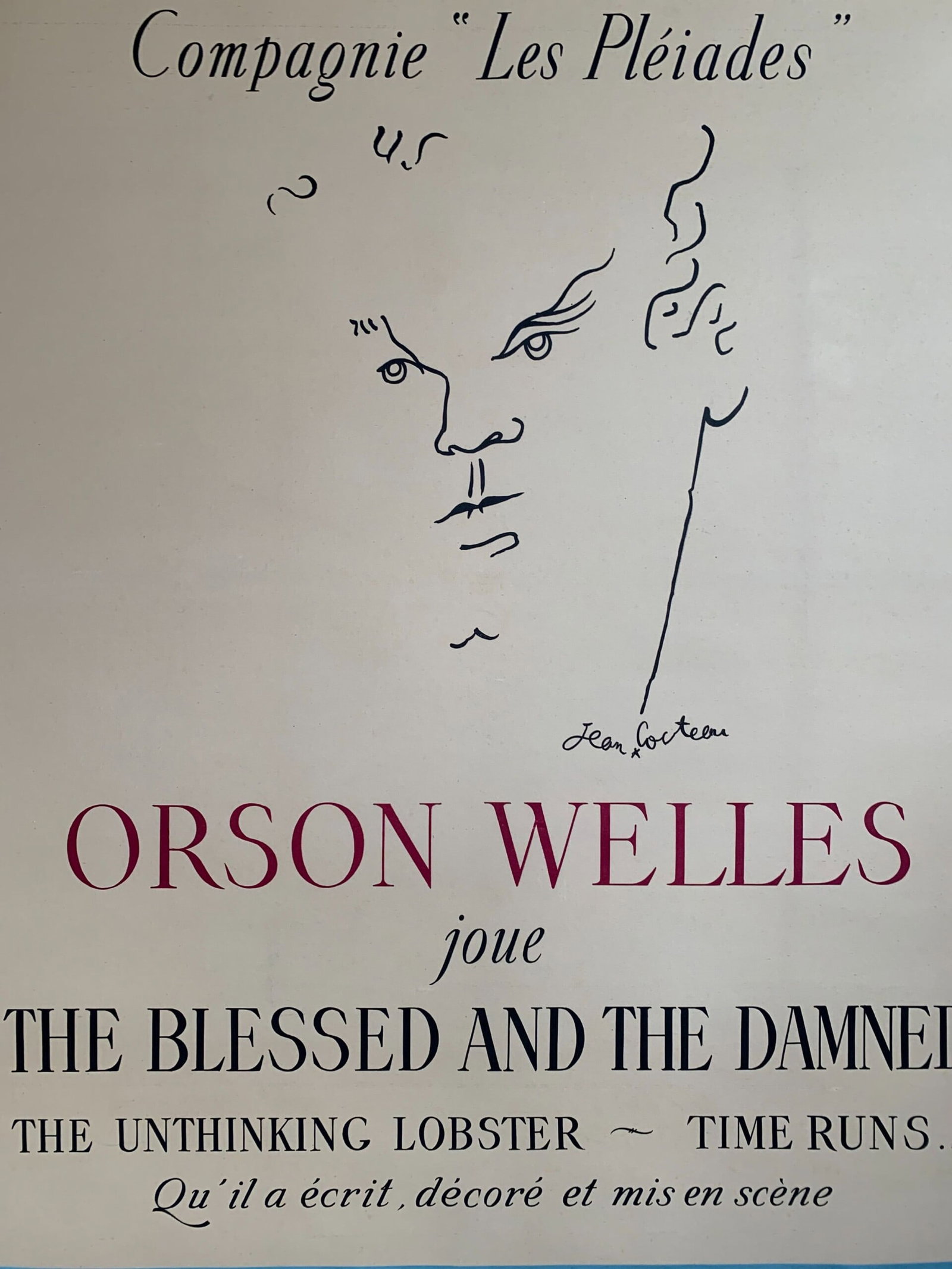 The Blessed and The Damned - Art by Cocteau (1950) 46x62.2 French Theater Poster LB - 7