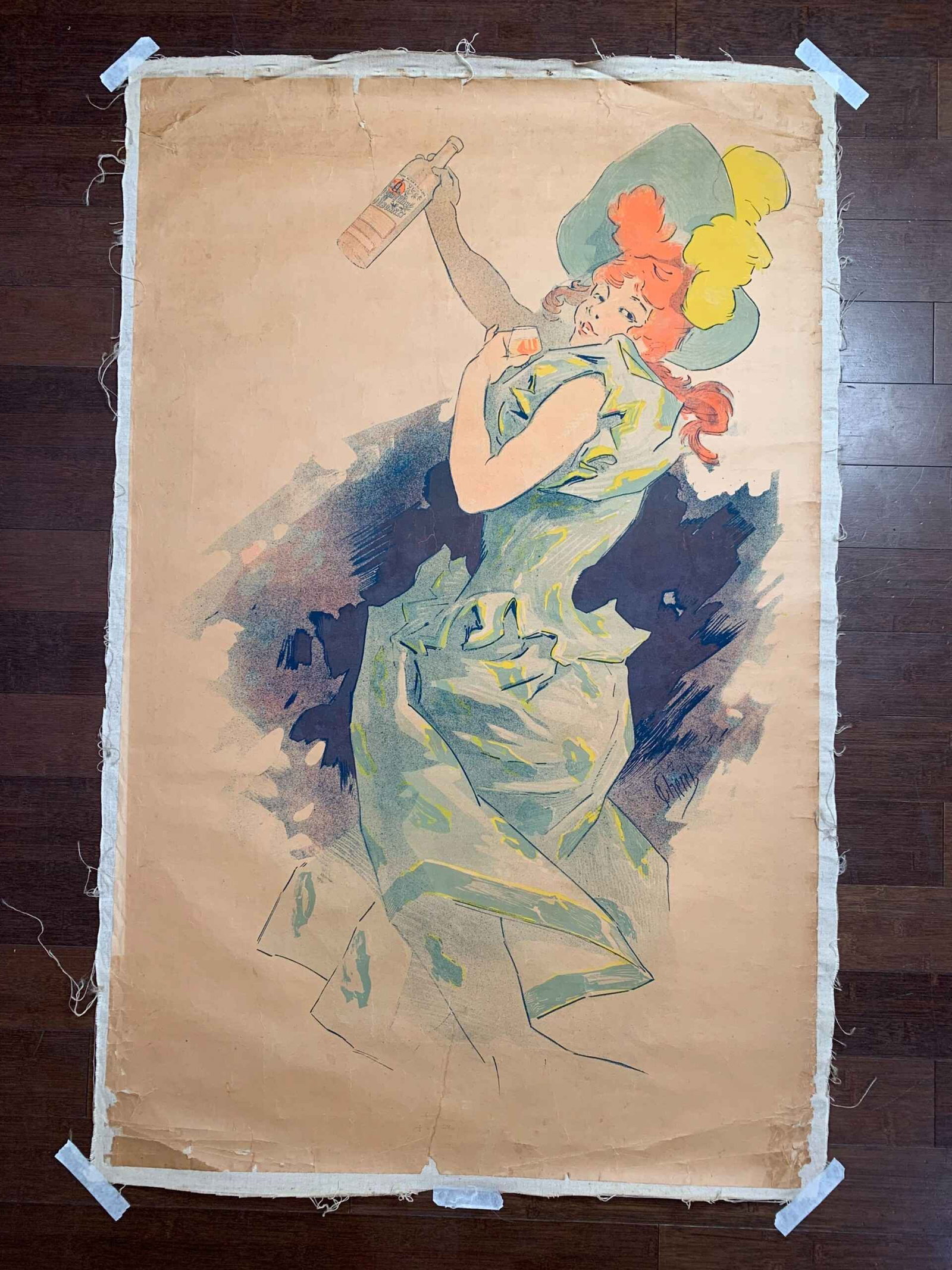 QuinQuina Dubonnet - Rare Cheret No Text Style (1895) 31x50 French Litho Poster LB (1 of 7)