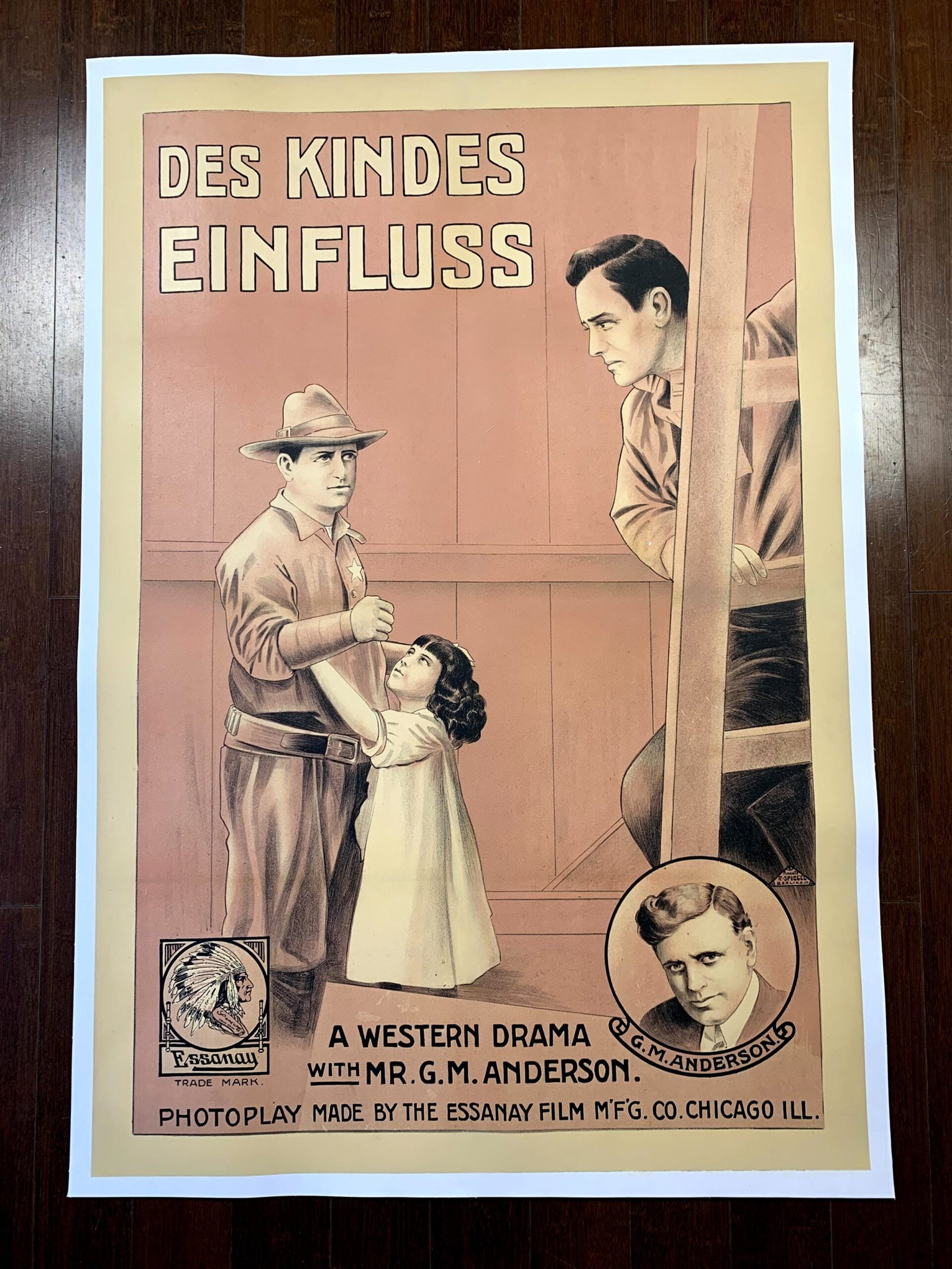 Des Kindes Einfluss - Bronco Billy (1912) German/US One Sheet Movie Poster - 1st Cowboy Movie Star! (1 of 4)