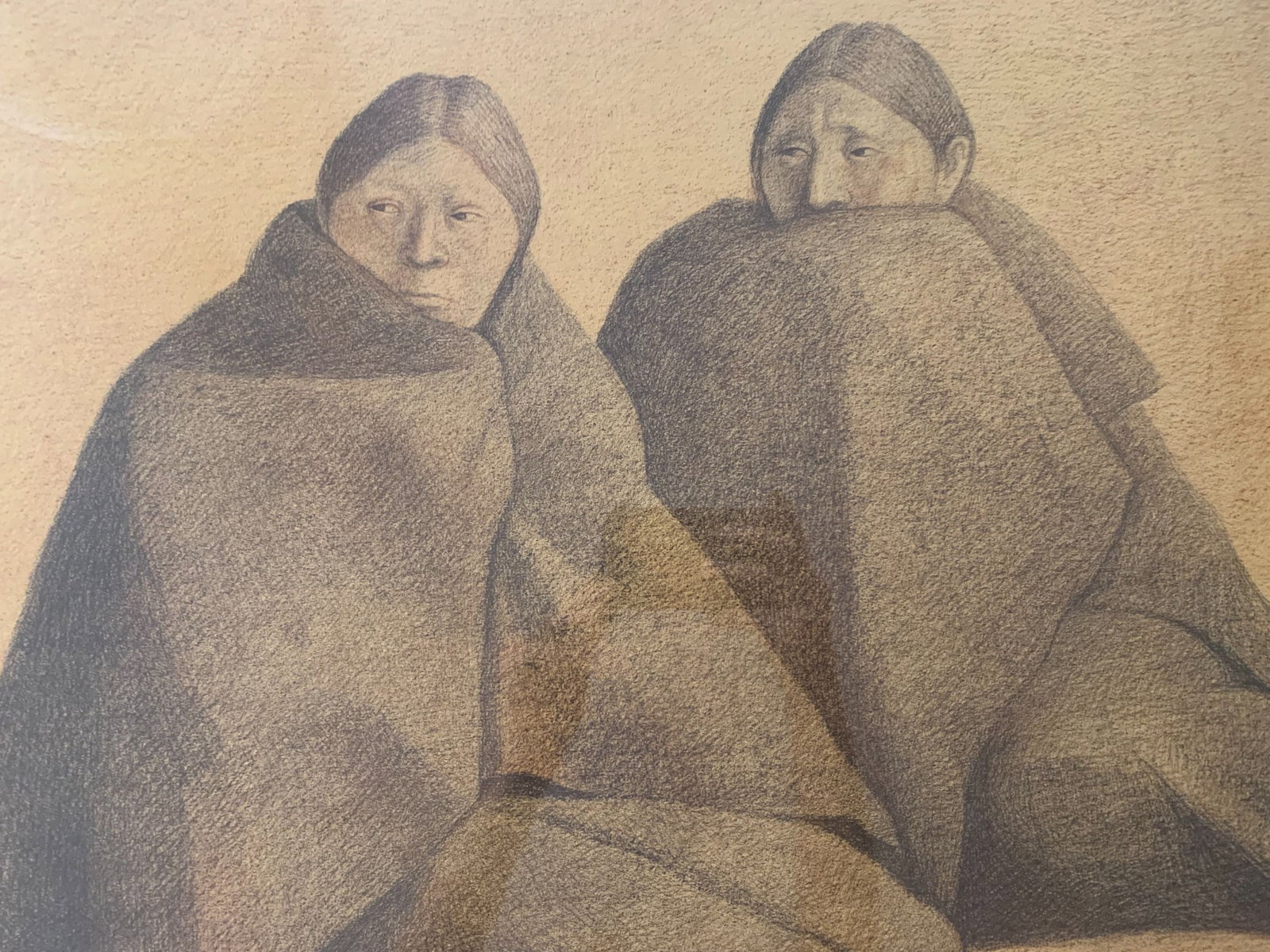 Chamulas Rojo - Art by Francisco Zuniga (1981) 22x30 #38/75 Original Signed Lithograph Framed - 3