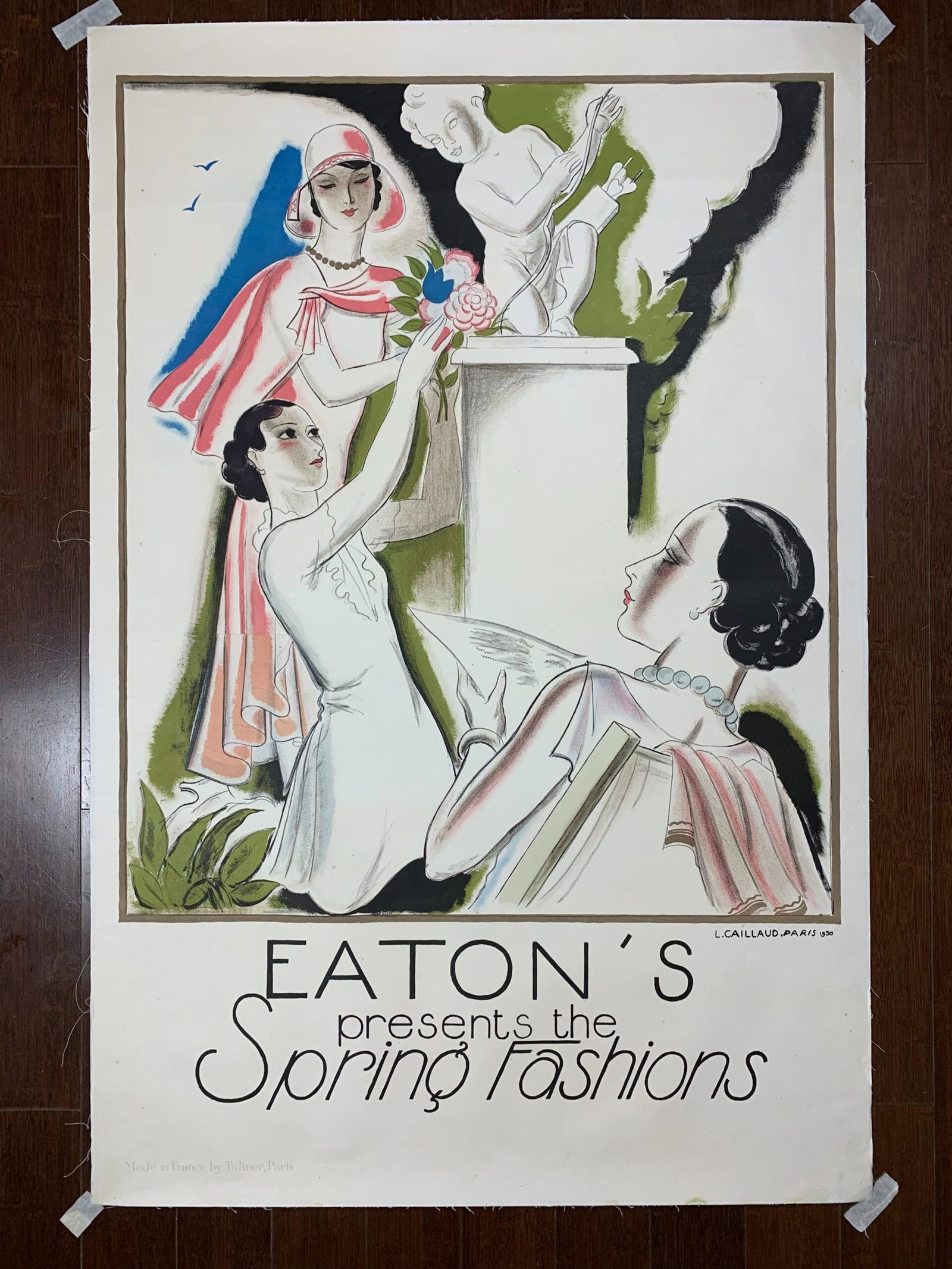 Eaton’s Presents The Spring Fashions - Art By Louis Caillaud (1930) 30.75x47 French: Title: Eaton’s Presents The Spring Fashions - Art By Louis Caillaud (1930) 30.75x47 French Advertising Poster LB Description: Eaton’s Presents The Spring Fashions - Art By Louis Caillaud