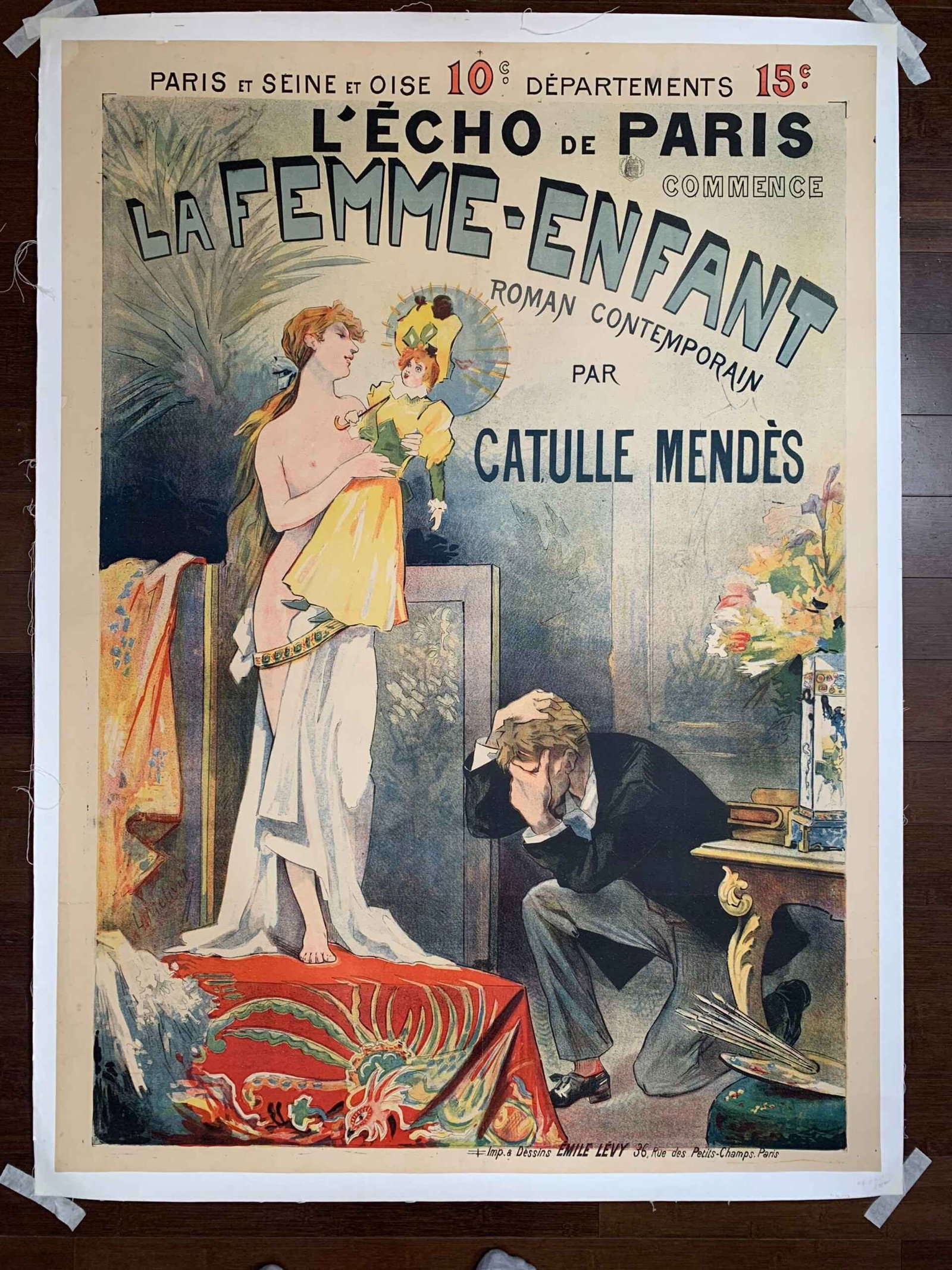 La Femme-Enfant - Art by Lucien Metivet (1891) 37.5x51.5 French Advertising Poster LB (1 of 8)