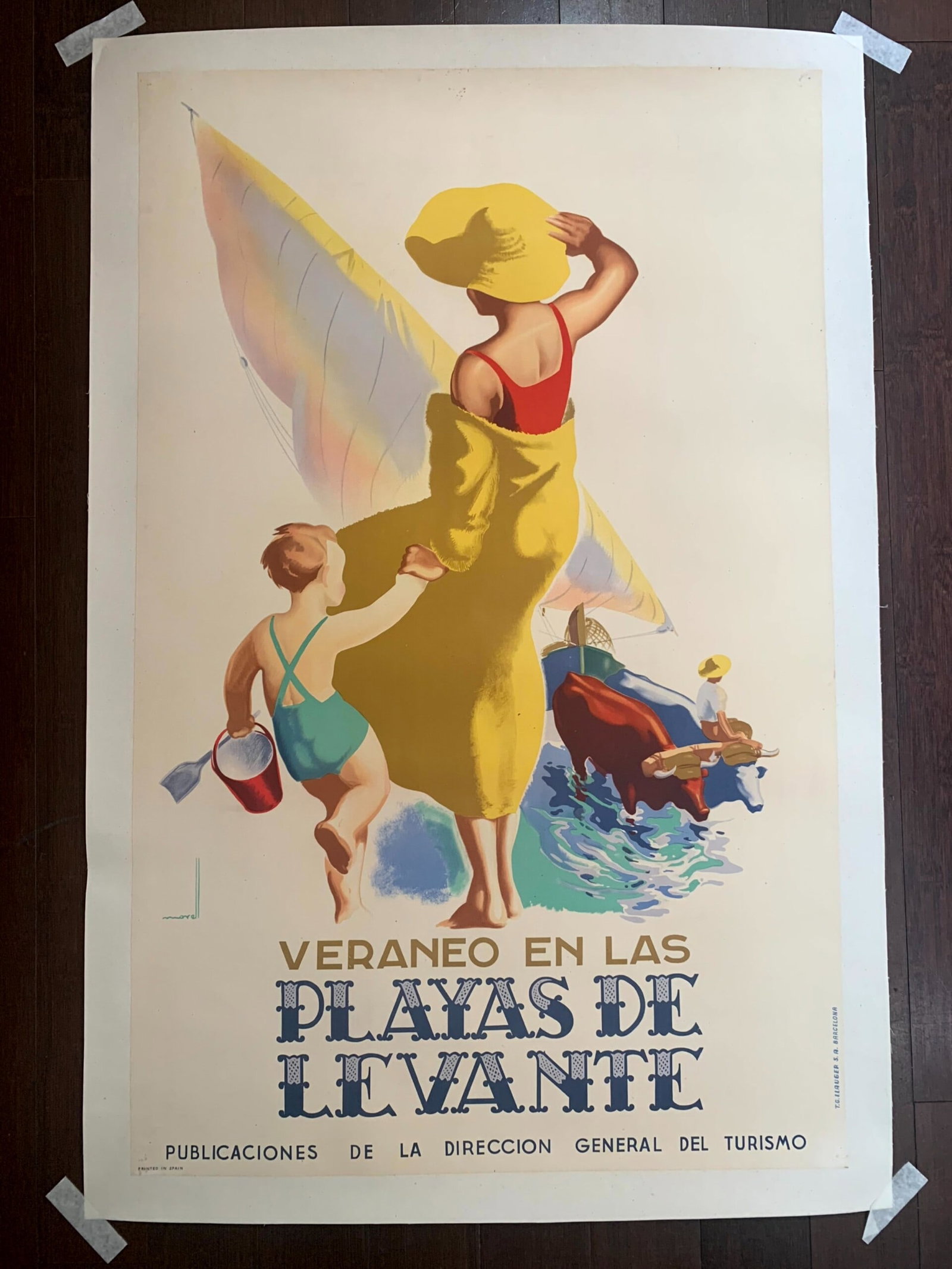 Playas De Levante - Art by Josep Morell Macias (1942) 24.75x39 Spanish Travel Poster LB (1 of 6)