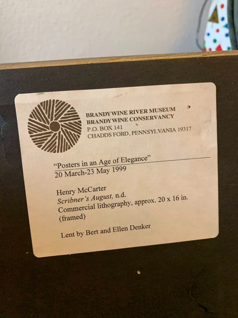 Scribner's August Fiction - Art By Henry Mccarter (1879) 14x23 US Advertising Poster - Framed - 7