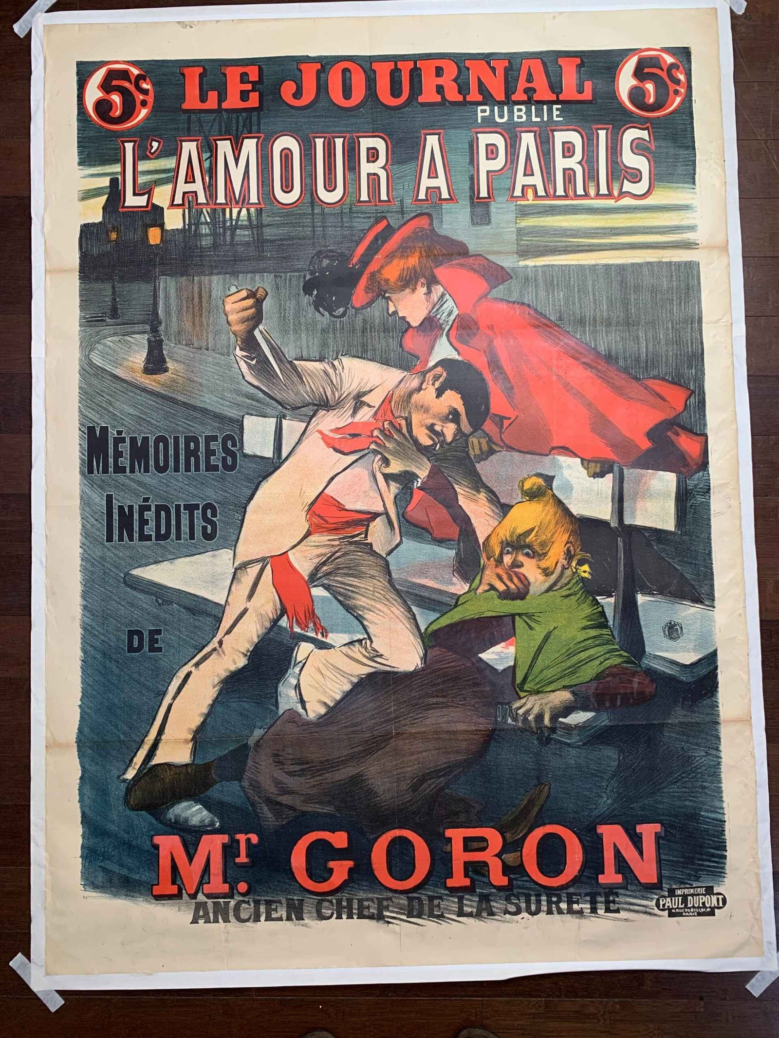l'Amour a Paris Mr. Goron - Art Balluriau (1898) 43x59 French Litho Poster LB (1 of 6)