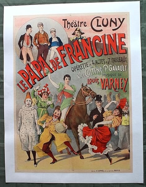 Le Papa De Francine Theatre Cluny (1896) 24x31.75 French Theatre Advertising Poster LB (1 of 1)