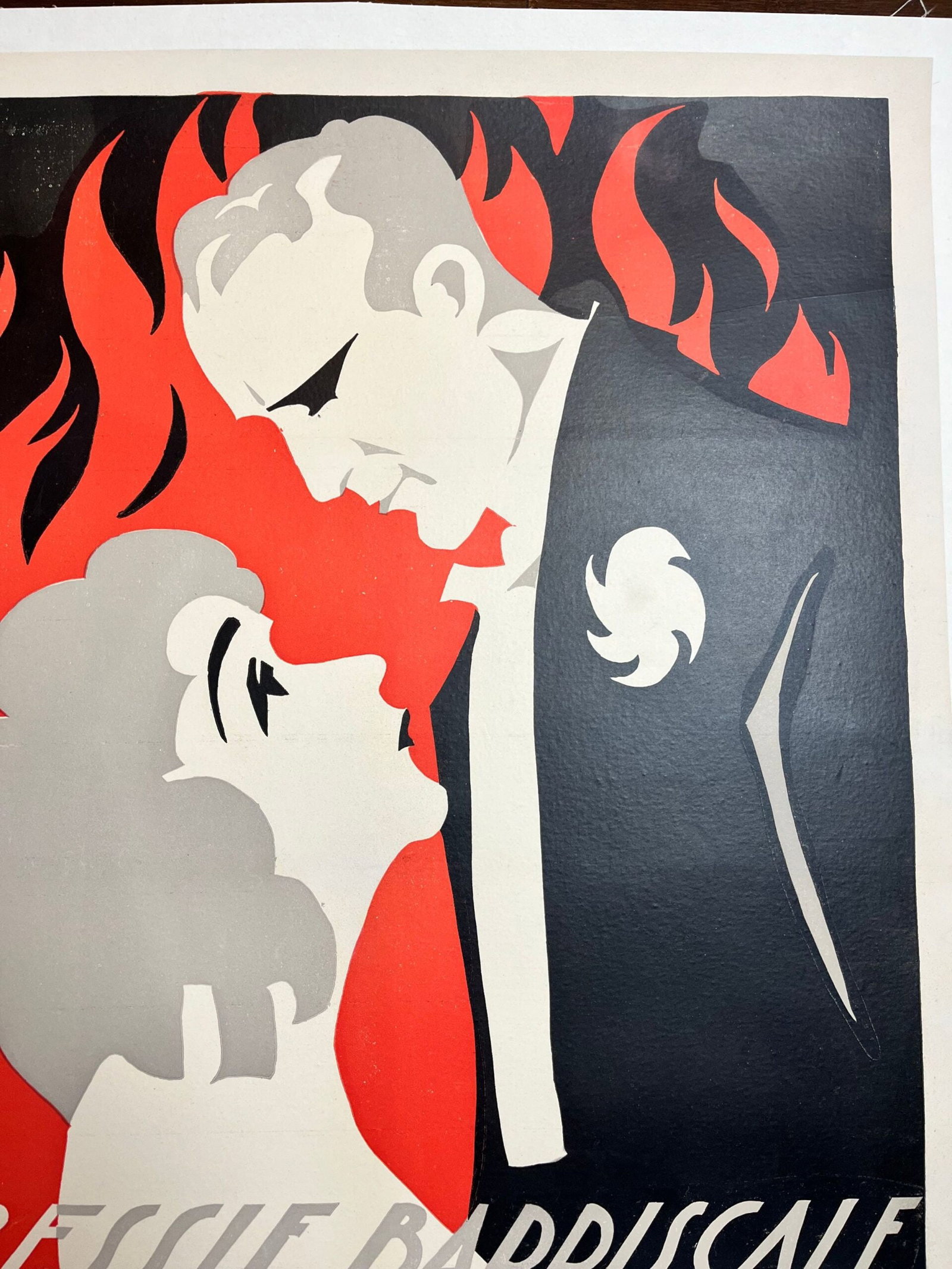 Eldprovet - Hearts Asleep (1919) 25.5x35.75 Swedish Art Deco Linocut Movie Poster LB - 4