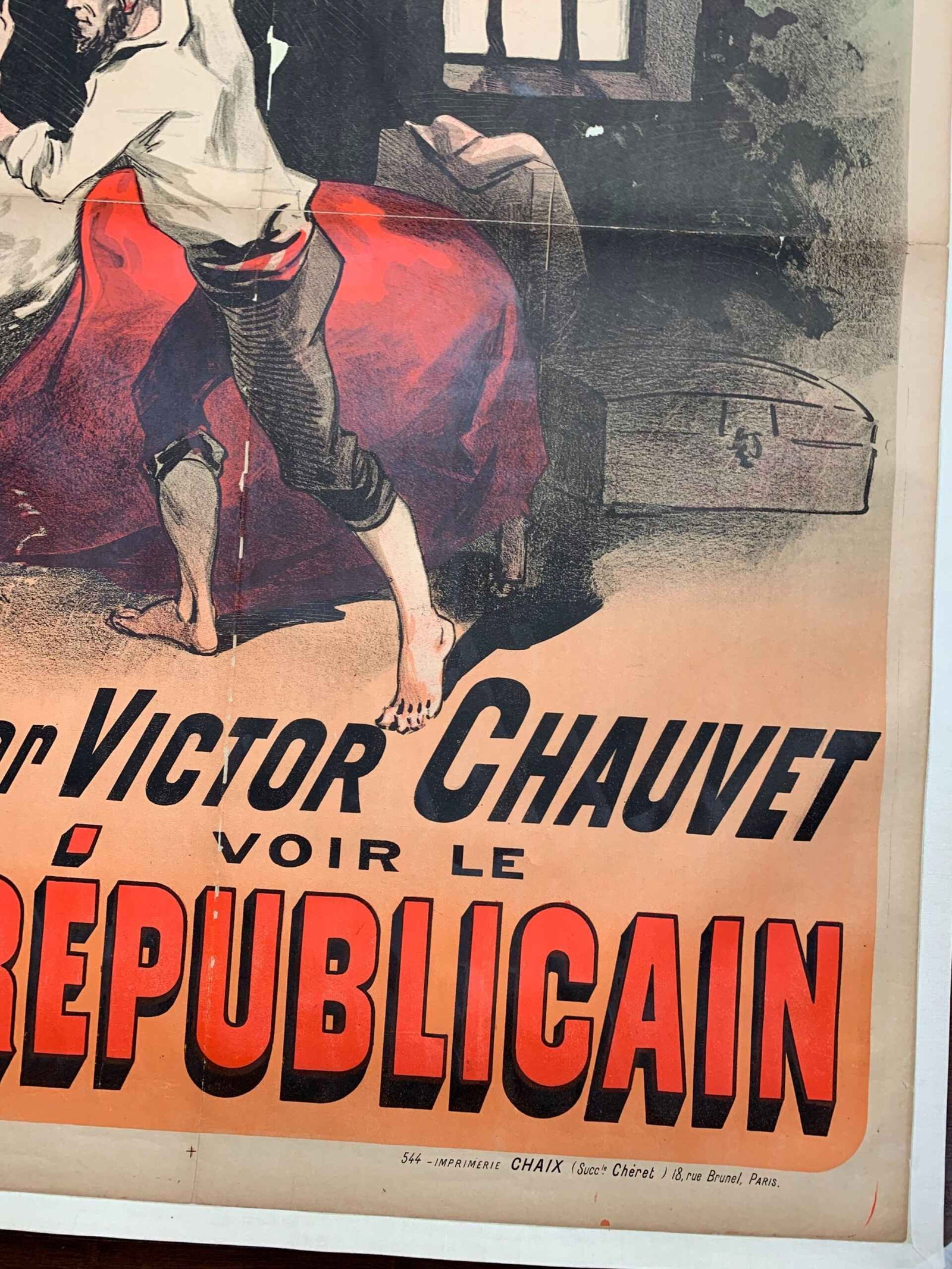 Les Crimes De Peyrebeille Rare Cheret Art (1885) 34x49 French Lithograph Poster LB - 4