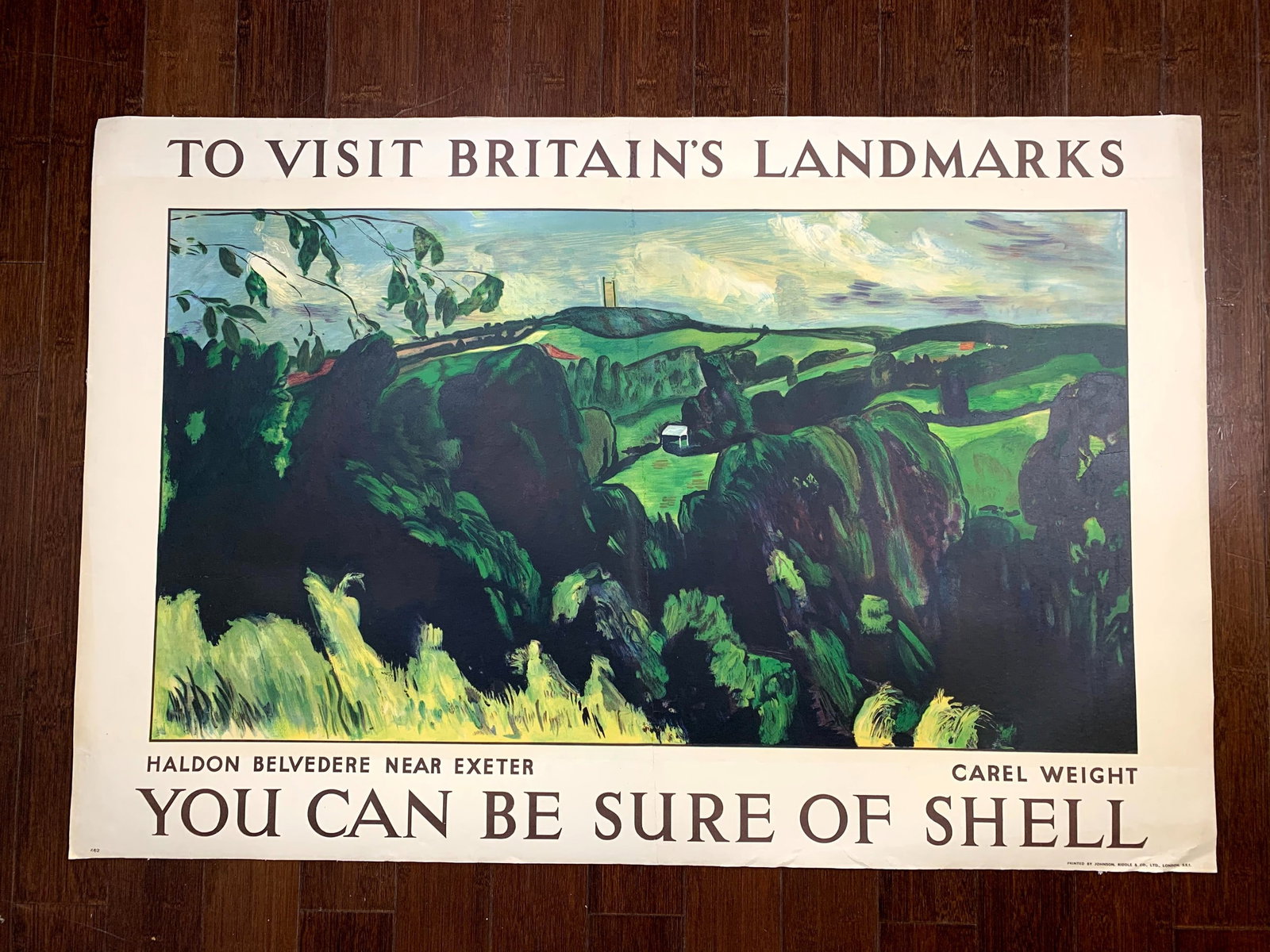 To Visit Britain's Landmarks - Art By Carol Weight (1936) 30x44.5 UK Lithograph Travel Poster LB - 2
