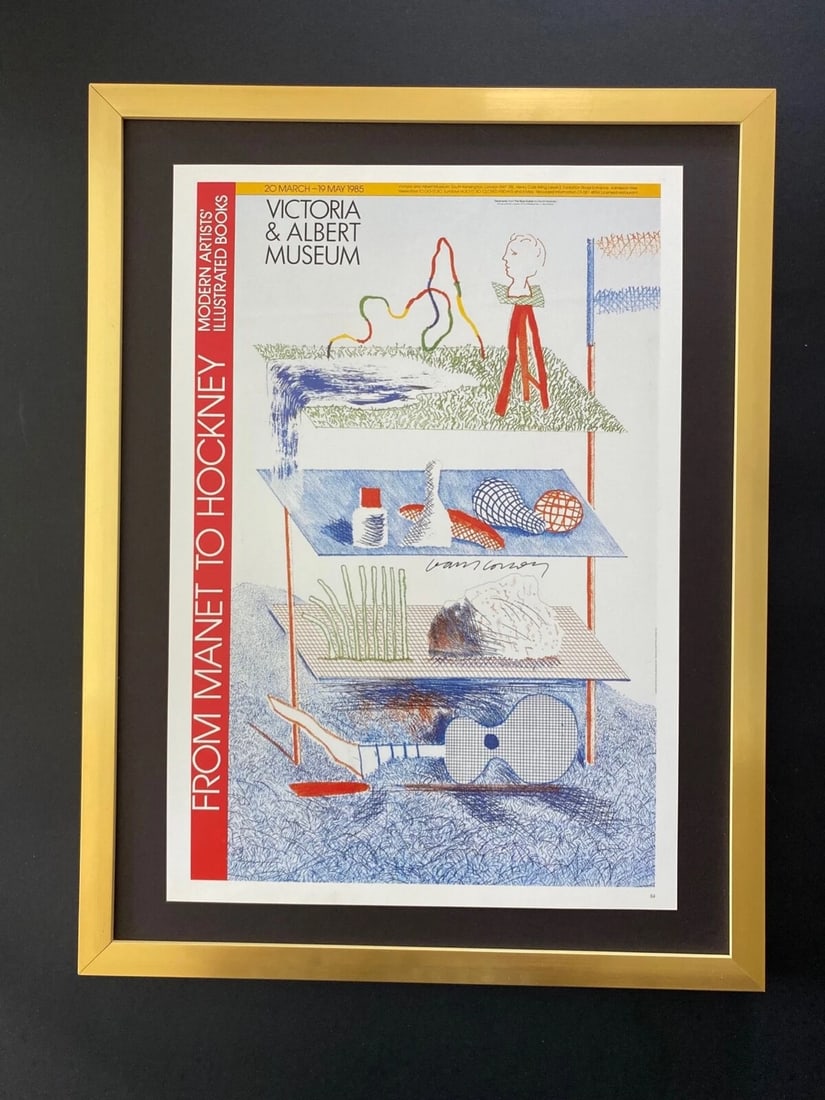 David Hockney | Vintage 1987 Signed Poster Print | Mounted and Framed: Up for Auction this Beautiful and Scarce Vintage 1987 Offset Lithograph after this Poster by David Hockney Facsimile Signed in Ink Art Print is about 14 X 9 in. This piece is mounted on a 16 x 12 in.