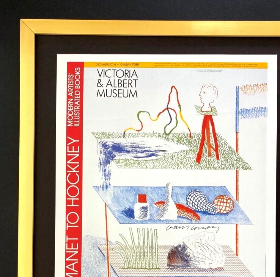 David Hockney | Vintage 1987 Signed Poster Print | Mounted and Framed - 2