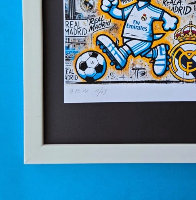 AIDAN FLUX | Hand Signed Print Ed. of Only 69 SNOOPY REAL MADRID SOCCER COA - 4