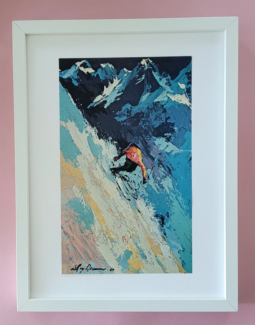 LeRoy Neiman " SKI" Signed Pop Art Mounted and Framed in New 16x12 LS^: Beautiful and Scarce 1991 Print After Leroy Neiman " SKI " Signed on the Plate This piece is mounted on a 16 x 12 in. acid free premium white board. Framed covers an area of 17x13in. COLANDLA CONTEMPO