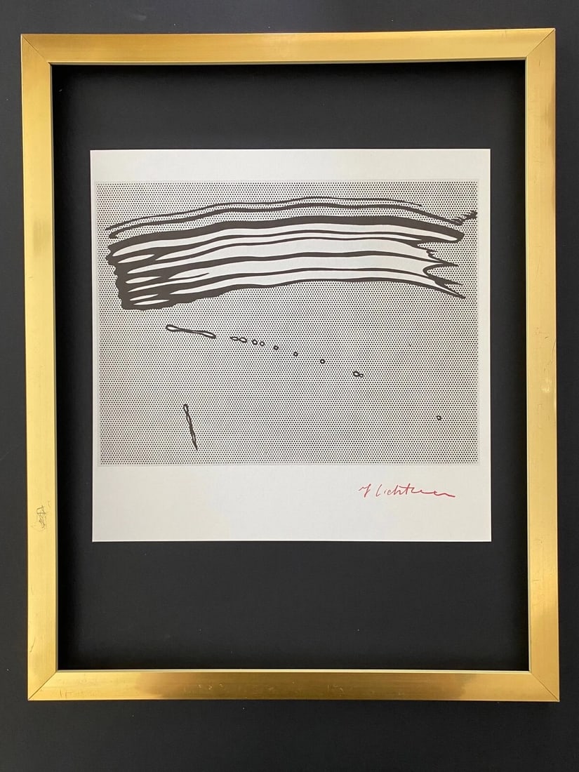 Roy Lichtenstein | Vintage 1970 Signed | Mounted & Framed Offset Lithograph: Up for Auction this Beautiful and Scarce Vintage 1972 Offset Lithograph Roy Lichtenstein " ABSTRACT " Stamp Signed Art Print is about 8 X 8 in. This piece is mounted on a 11 x 14 in. black acid free b