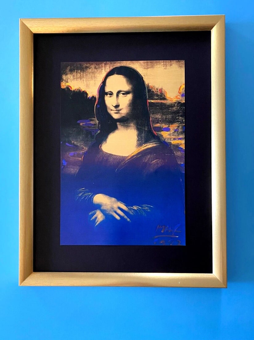 Peter Max | Angel Vintage Print Signed | Framed Large 16x12in. Gold Pop Art: Up for Auction this Beautiful and Scarce Vintage 2001 Offset Lithograph after Peter Max Signed on the Plate Art Print is about 12 X 10 in. This piece is mounted on a 16 x 12 in. black acid free