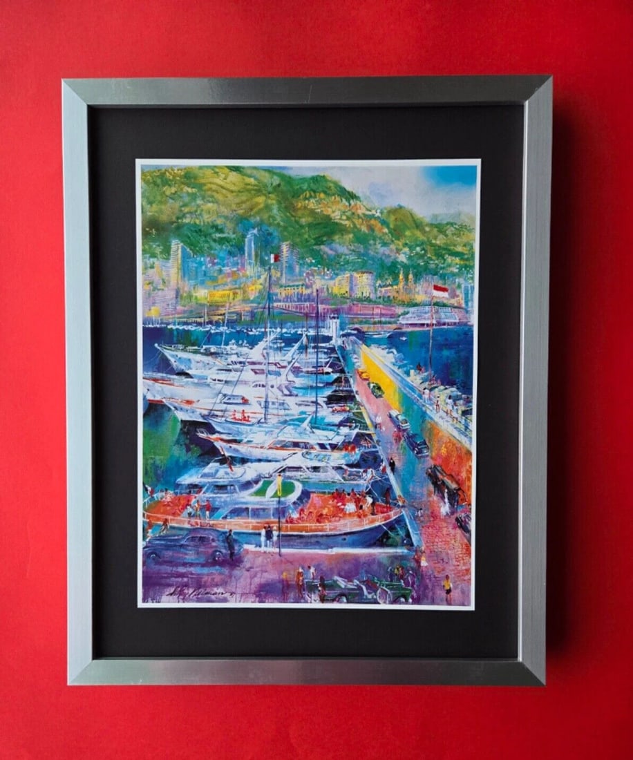 LeRoy Neiman LIFE IN MONACO Signed Pop Art Framed New 14x11 YACHTES MONTECARL0: Beautiful and Scarce Original 1991 Print Leroy Neiman " YACHTES " Signed on the Plate This piece is mounted on a 14 x 11 in. black acid free premium black board. Framed covers an area of 15x12in.