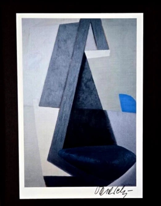 VICTOR VASARELY PRINT FROM 1970 + SIGNED GEOMETRIC ABSTRACT +NEW FRAME 14x11in! - 2
