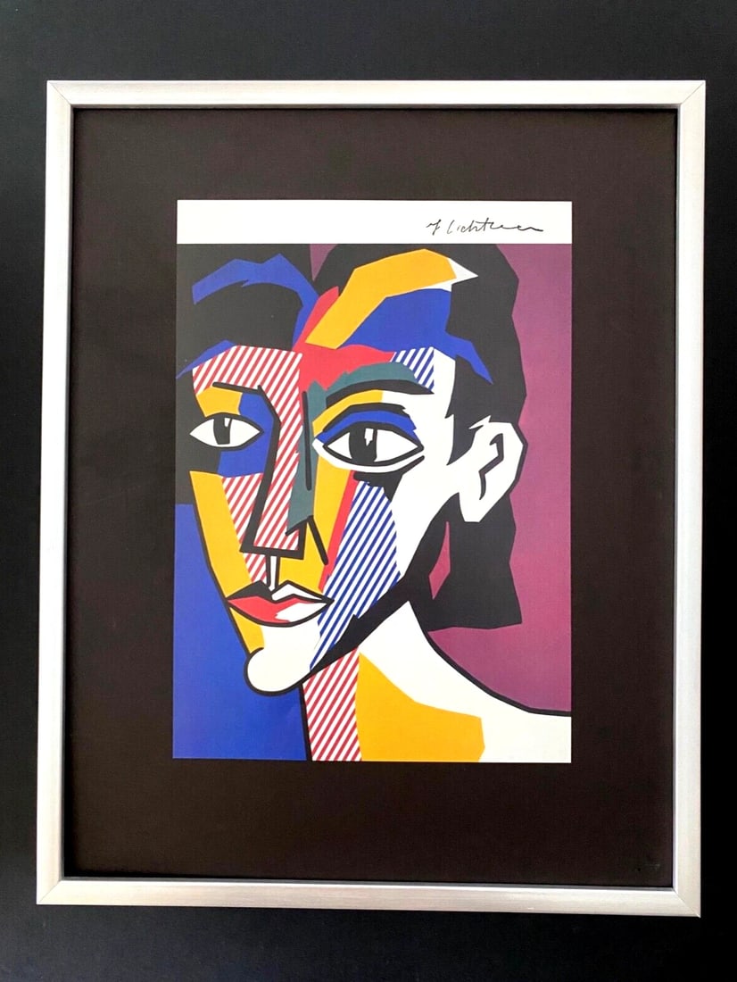 ROY LICHTENSTEIN + 1981 SIGNED PRINT + WITH NEW SILVER FRAME: This is a Beautiful and Scarce 1981 Print after ROY LICHTENSTEIN FACSIMILE SIGNED INK Mounted and Framed covering an area of 15x12in. Printed in Glossy Paper after the Iconic Artwork made by Mr. Licht