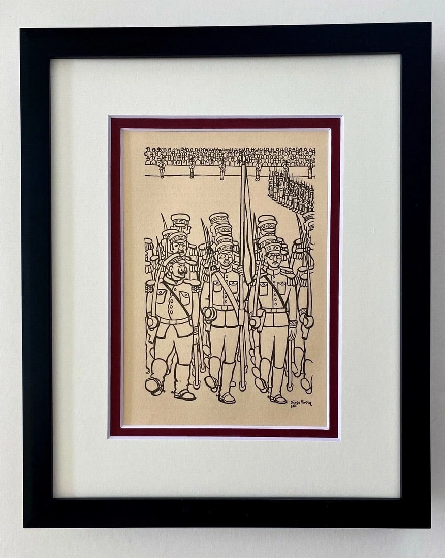 DIEGO RIVERA ORIGINAL 1938 SIGNED ON THE PLATE GRAVURE TO BE FRAMED AT 8X10 ^ (1 of 3)