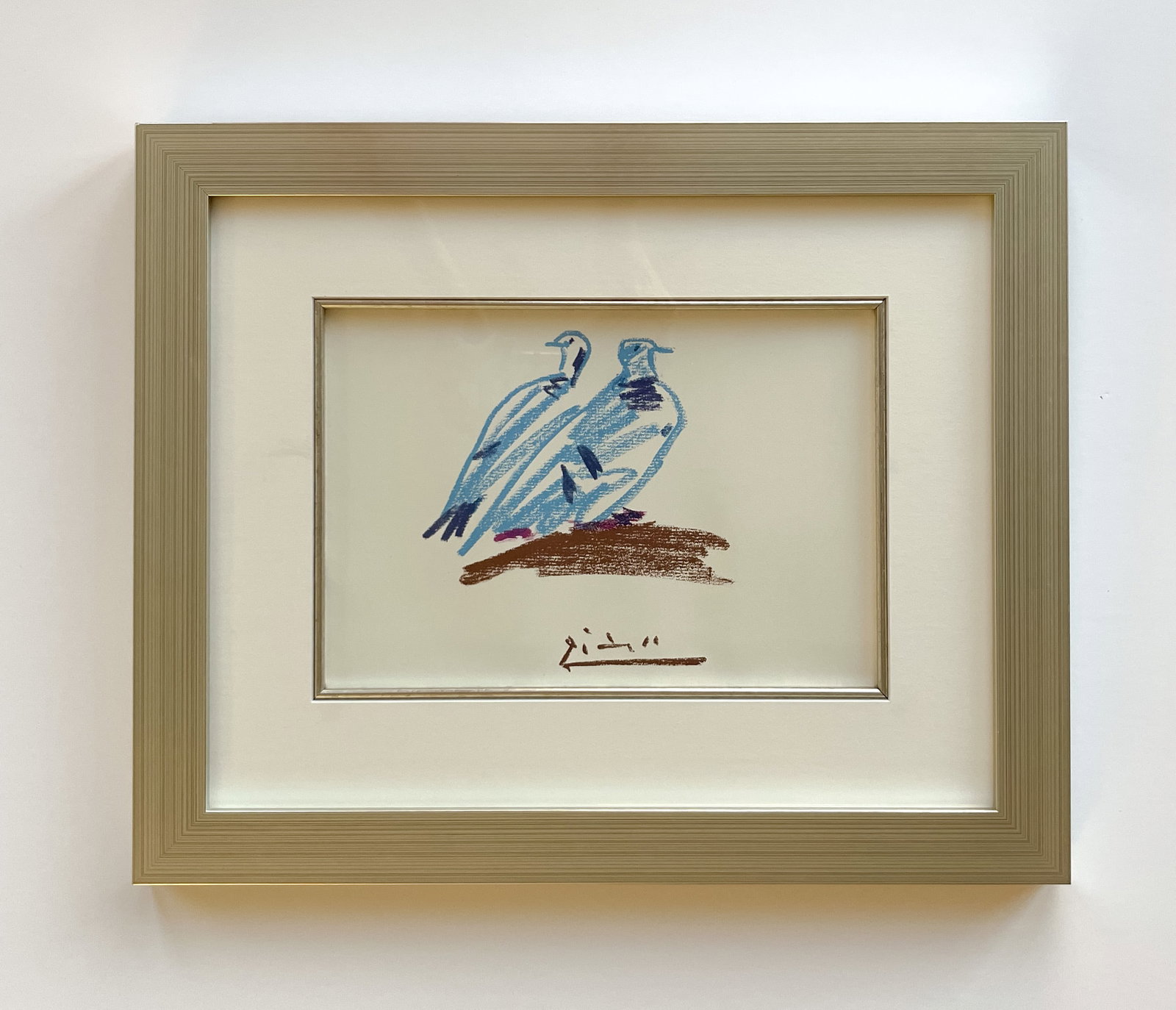 Picasso Lithograph 1968 Couple of verwidwete dove Framed: Title: Picasso Lithograph 1968 Couple of verwidwete dove Framed Description: Title: Couple of verwidwete dove Artist: Pablo Picasso Country: Spain Medium: Lithograph 17 Marks: Signed in plate,