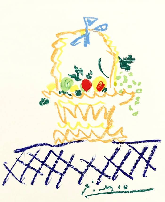 Picasso Lithograph 63 Floral watch 1968 Framed - 2