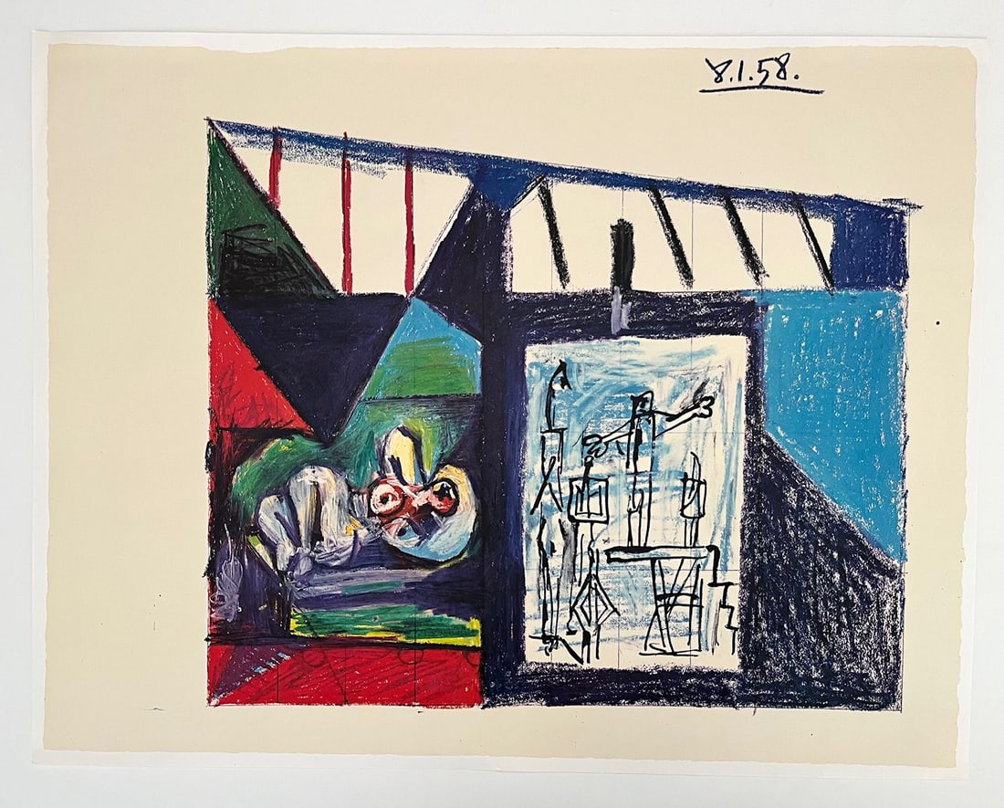 1972 Picasso La Chute D'Icare 2 Edition D'art Skira: Title: 1972 Picasso La Chute D'Icare 2 Edition D'art Skira Description: Title: La Chute D'Icare 2 Artist: Pablo Picasso Country: Spain Medium: Heliogravure Marks: Not signed, numbered & dated