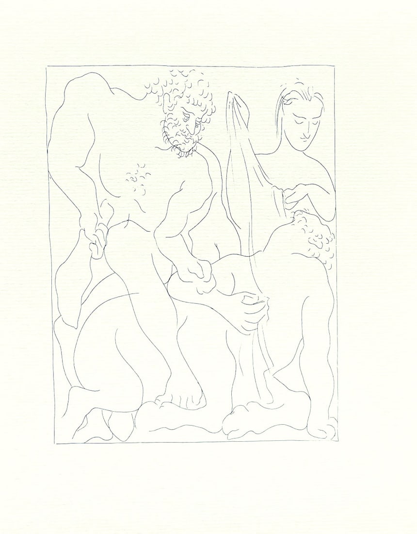 Picasso 5 Hercules Kills the Centaur Nessus: Title: Picasso 5 Hercules Kills the Centaur Nessus Description: Title: Hercules Kills the Centaur Nessus Artist: Pablo Picasso (after) Country: Spain Medium: Facsimile - 5 Marks: Not signed, not