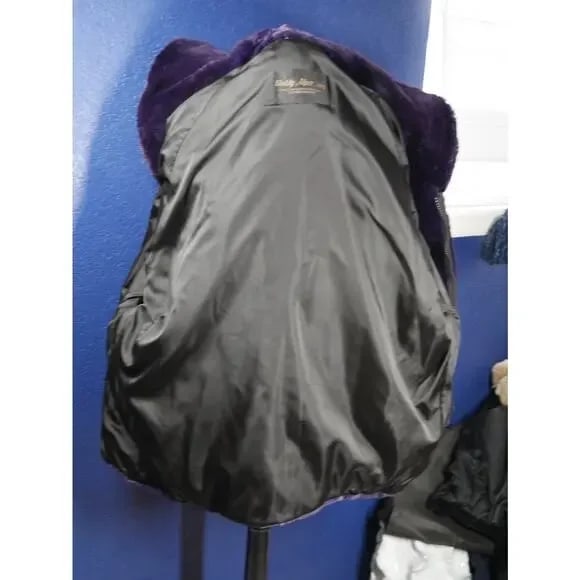 Stunning Purple Sheared Beaver Fur Coat Jacket - 5