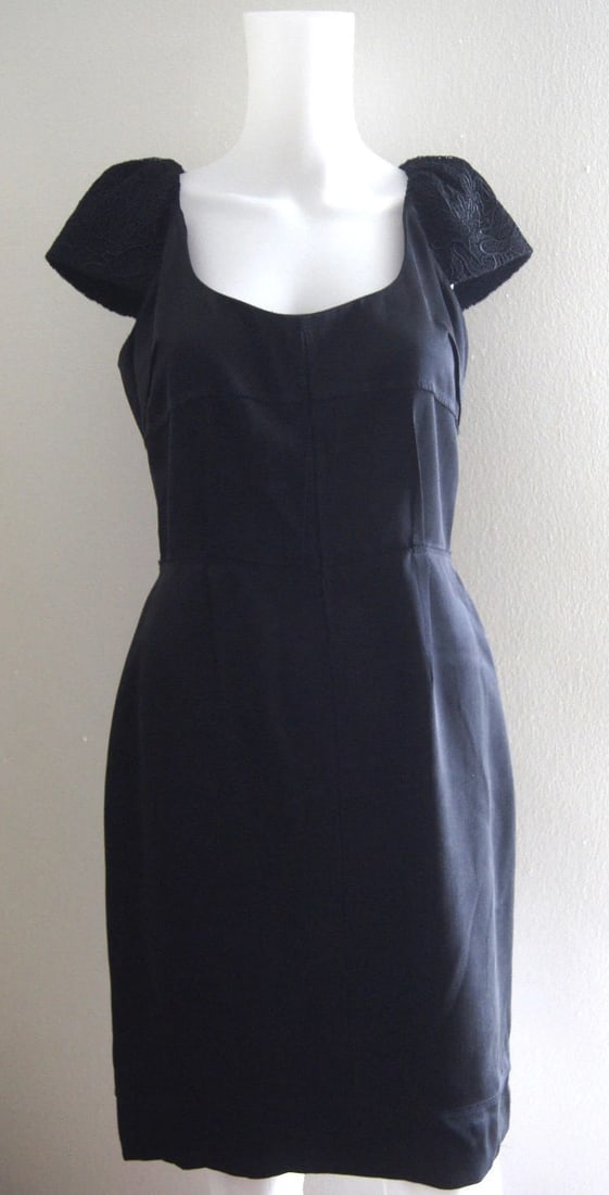 PROENZA SCHOULER LITTLE BLACK DRESS SIZE 2 MADE IN USA 100% SILK (1 of 8)