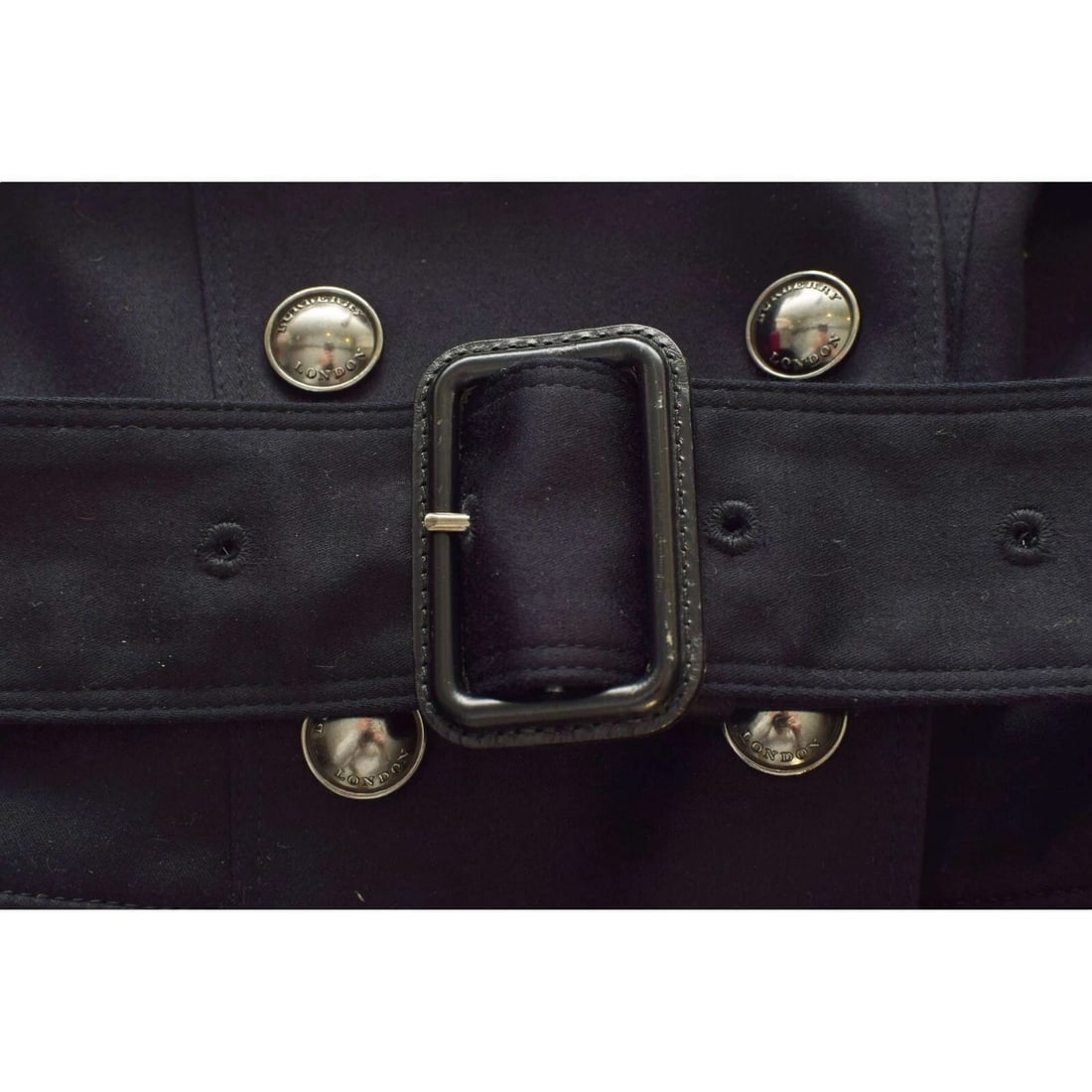 Burberry Women's Blue Double Breasted Short Military Style Belted Jacket US 8 - 10