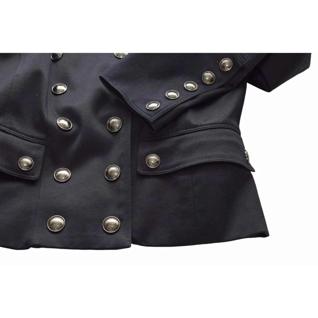 Burberry Women's Blue Double Breasted Short Military Style Belted Jacket US 8 - 9