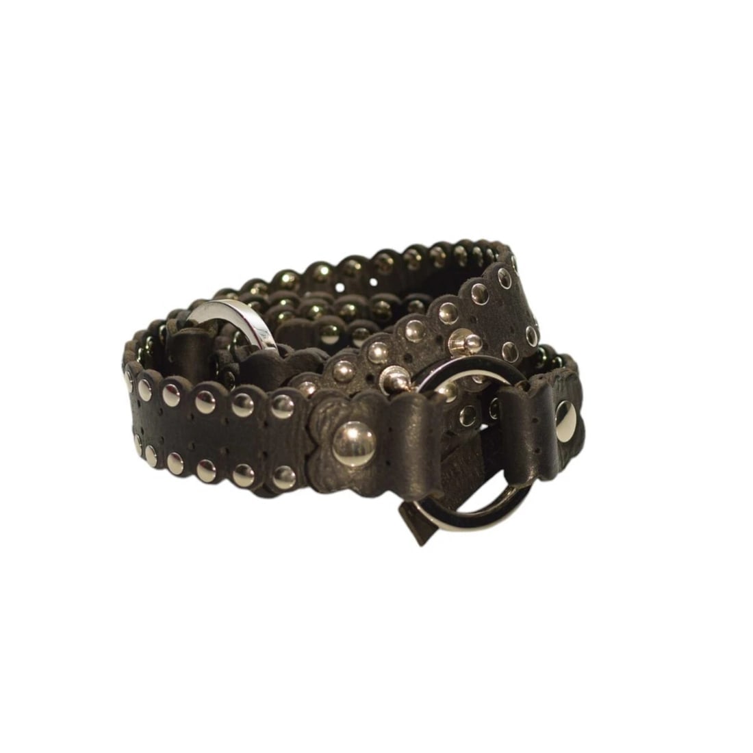 DSquared2 Woman's Black Leather with Silver tone Studs Belt size 85 (1 of 8)