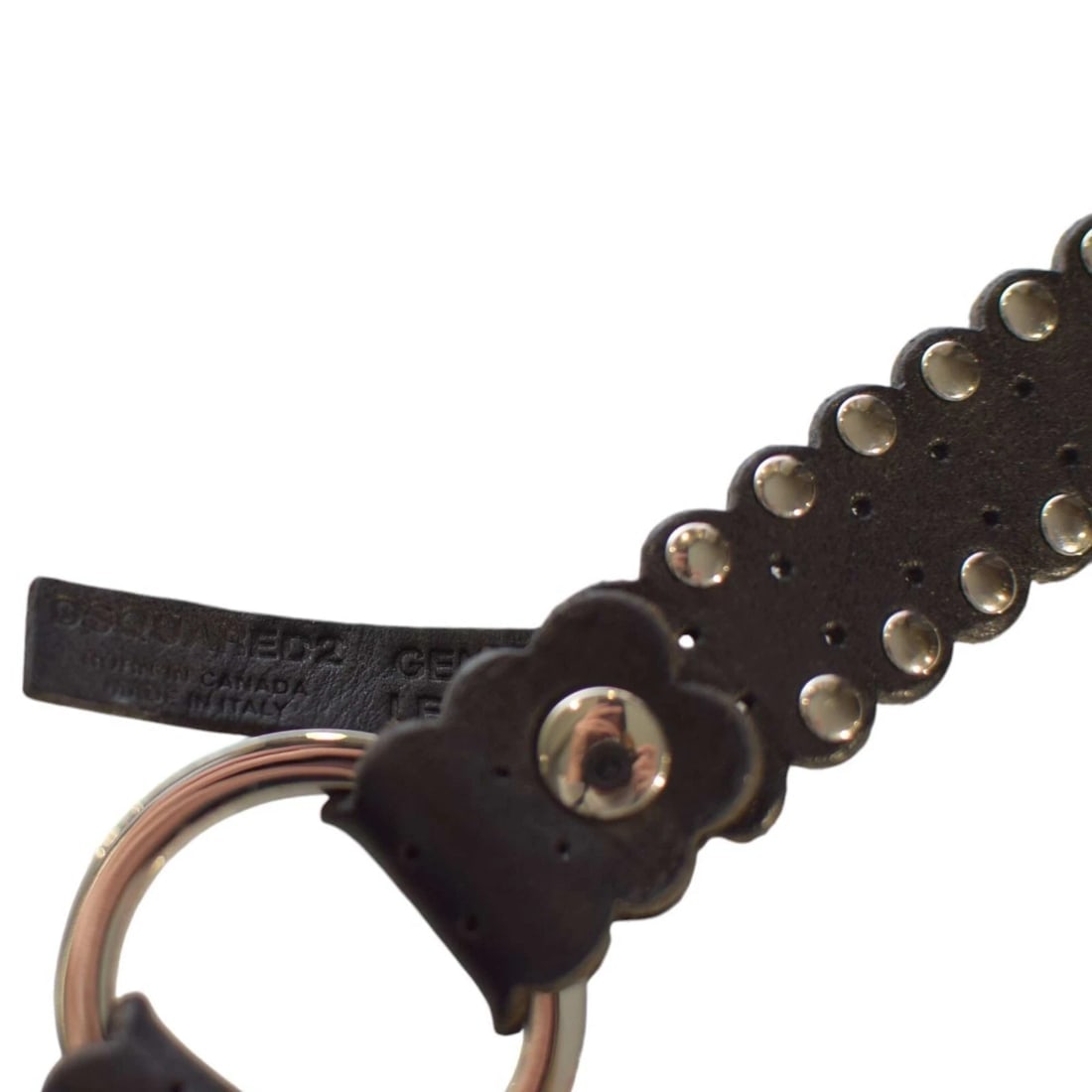 DSquared2 Woman's Black Leather with Silver tone Studs Belt size 85 - 7