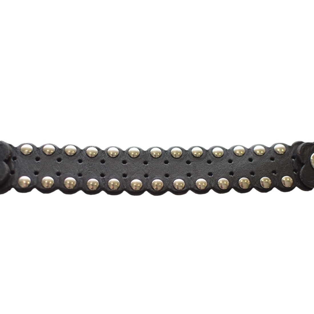 DSquared2 Woman's Black Leather with Silver tone Studs Belt size 85 - 8