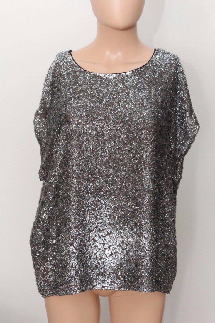 LANVIN 2009 DRESSY TOP BLOUSE W/LINNG 40 SILK BLEND (1 of 1)