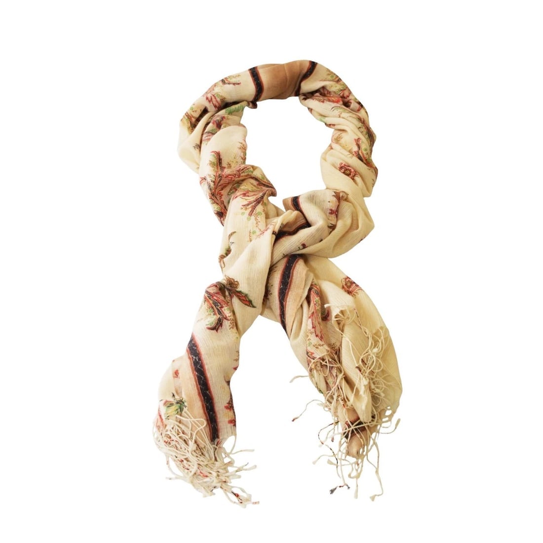 Roberto Cavalli Off White & Floral Long Rectangle Scarf Foulard Wrap Echarpe (1 of 7)