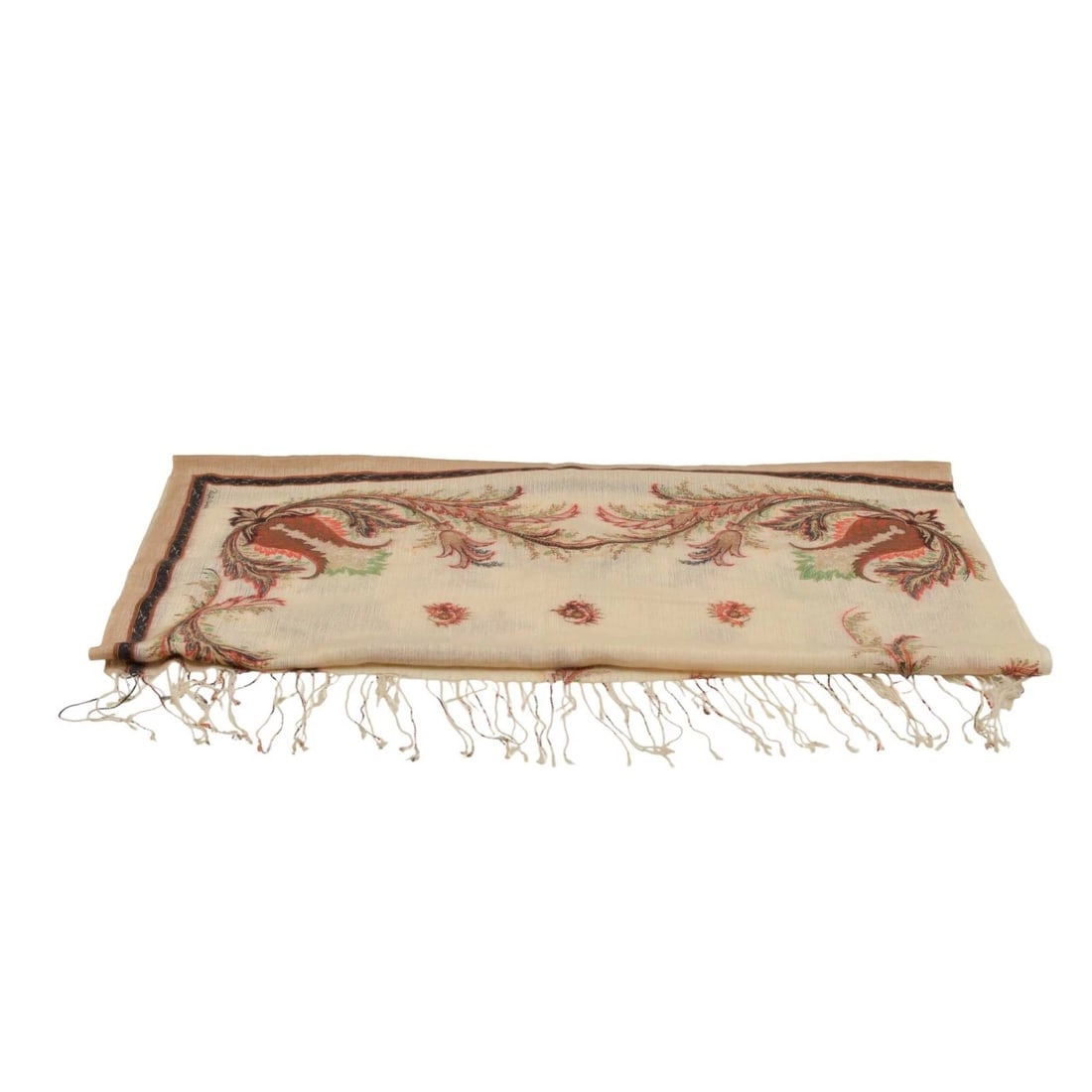 Roberto Cavalli Off White & Floral Long Rectangle Scarf Foulard Wrap Echarpe - 6