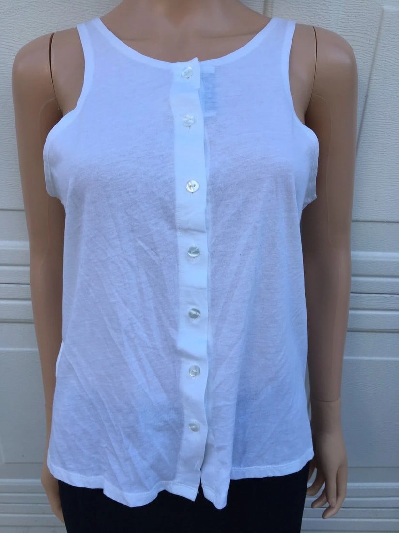 Cute Rodebjer White Tank Top Cotton Size XS - 2