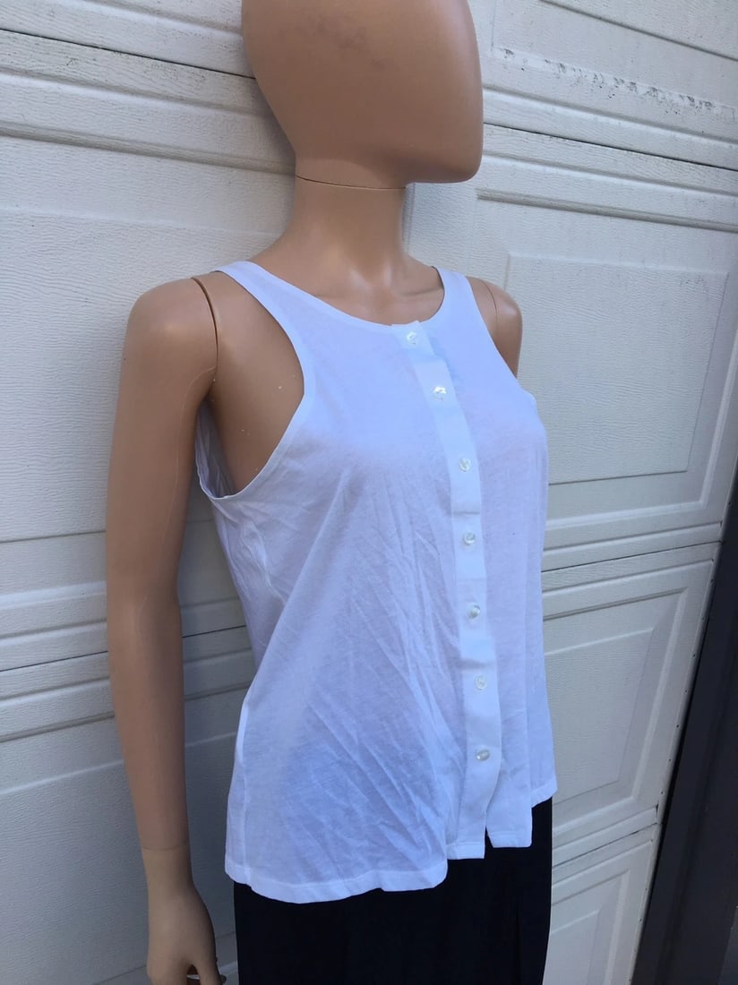 Cute Rodebjer White Tank Top Cotton Size XS - 3