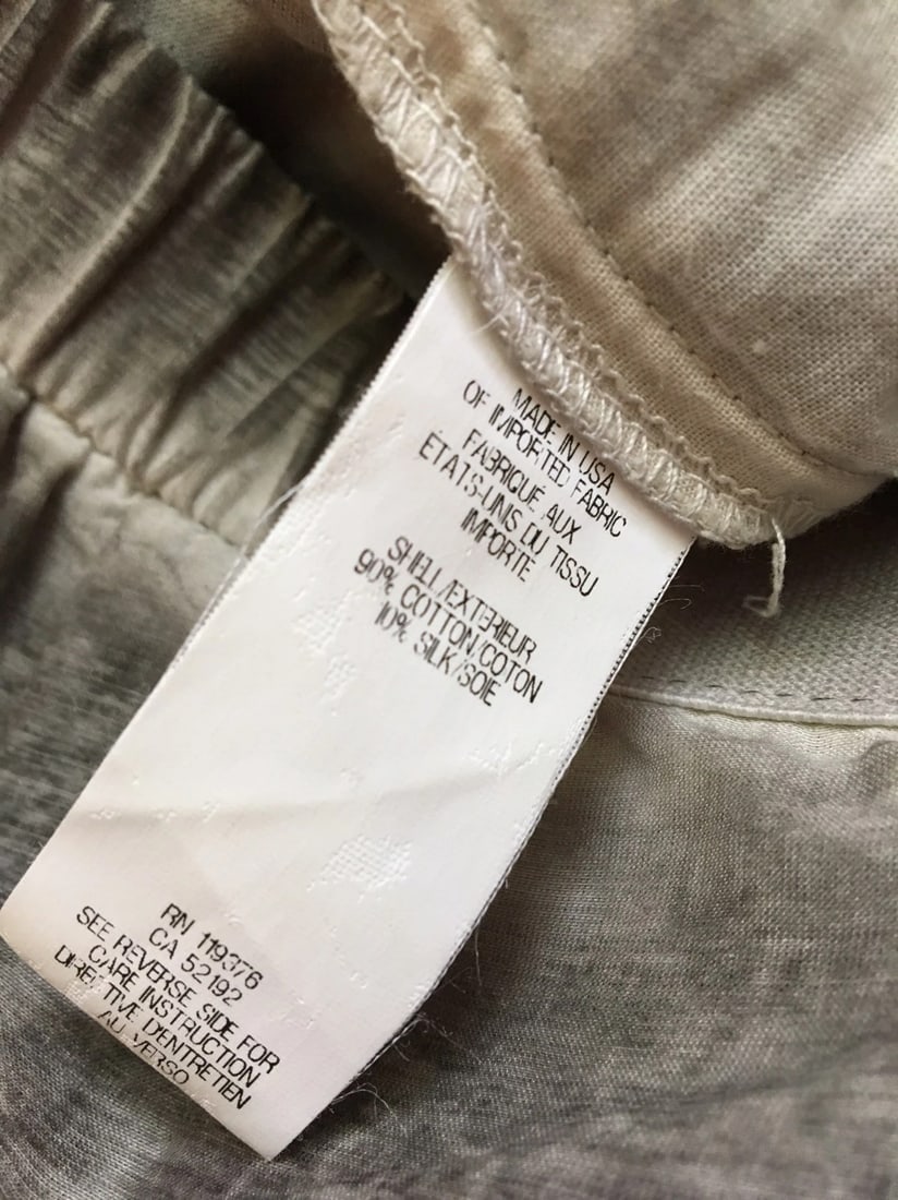 Cool Helmet Lang Gray Cotton & Silk Pants Size Medium - 3