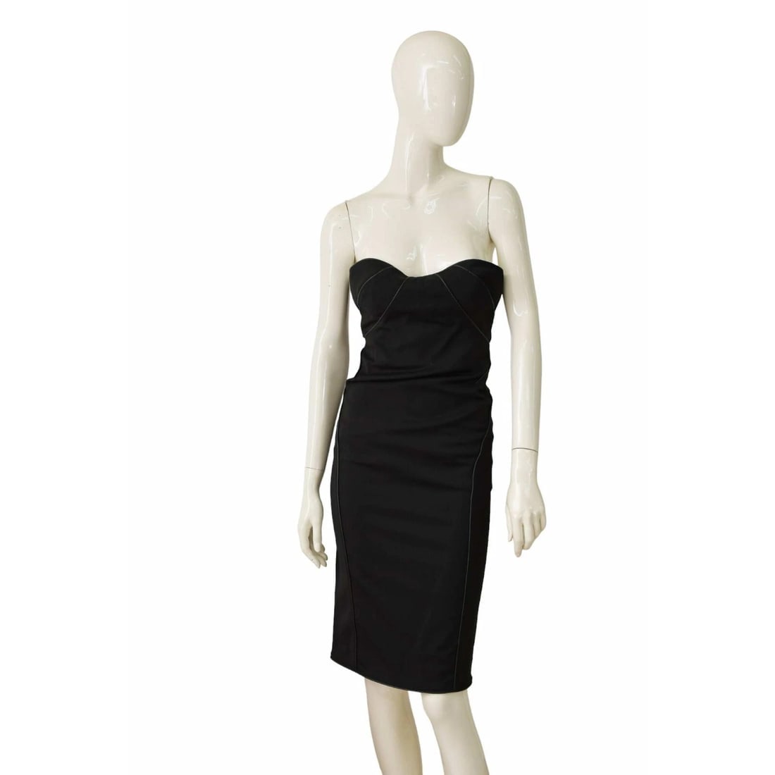 DSquared2 D2 Strapless Black Wool Fitted Knee Dress size 40 w. inner bustier: Title:DSquared2 D2 Strapless Black Wool Fitted Knee Dress size 40 w. inner bustierDescription:DSquared DS2 Sleeveless Black Wool Knit Elasticated Mini Dress size M w. Zippers DSquared2 D2 Strapless